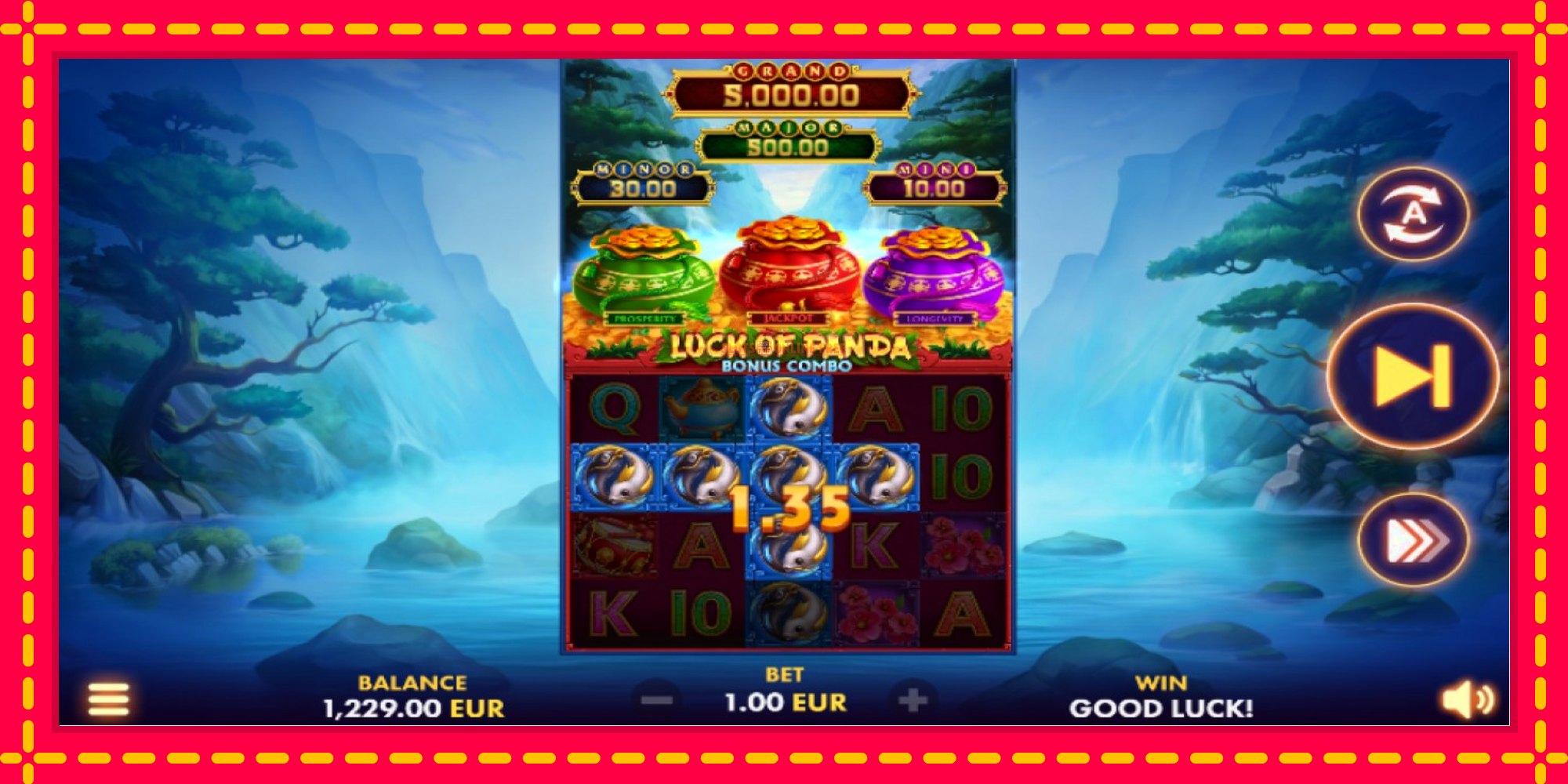 Luck of Panda Bonus Combo - spēļu automāts ar modernu grafiku