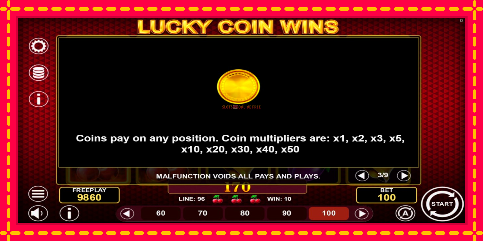 Lucky Coin Wins - spēļu automāts ar modernu grafiku