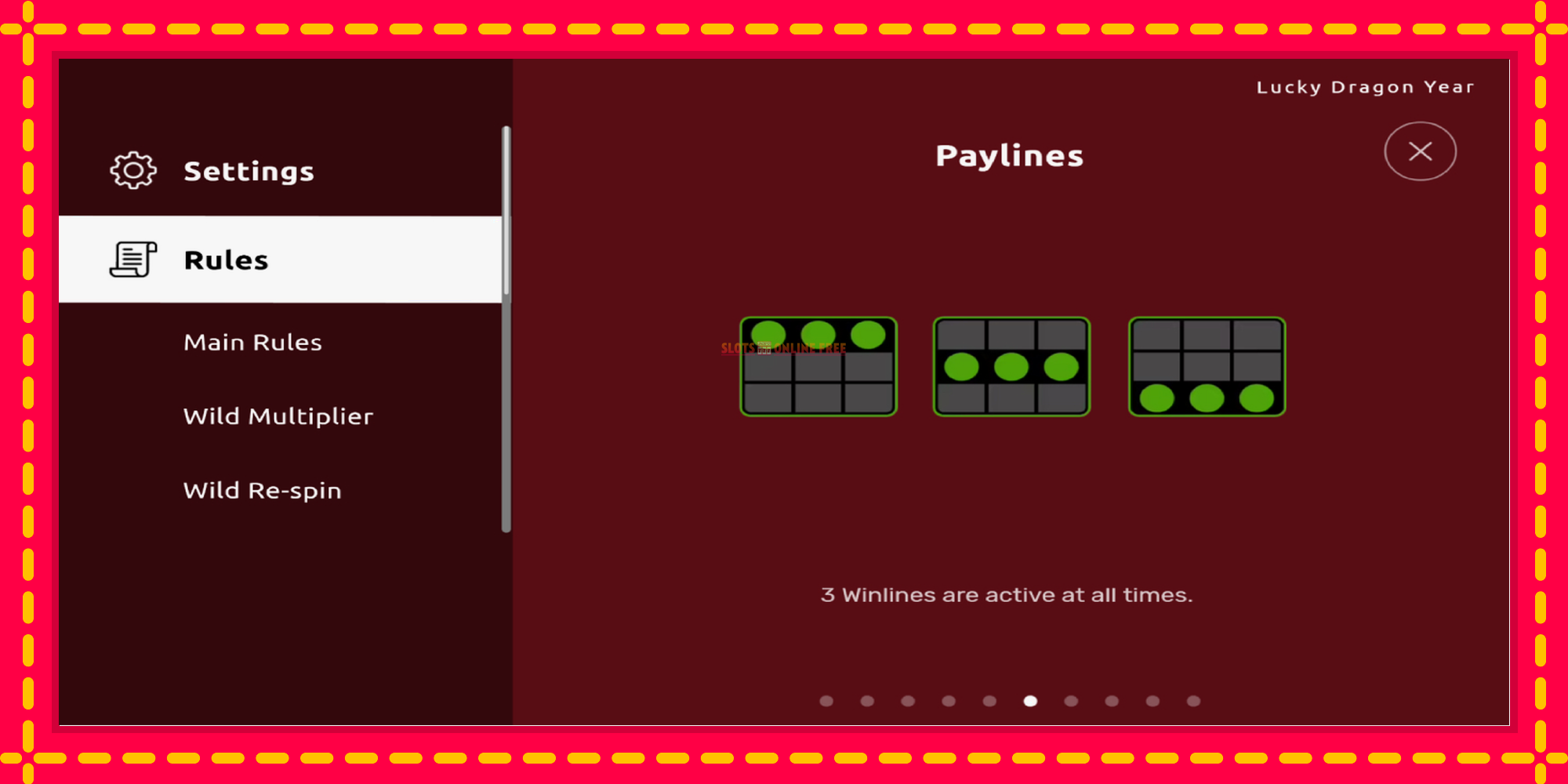 Lucky Dragon Year - spēļu automāts ar modernu grafiku