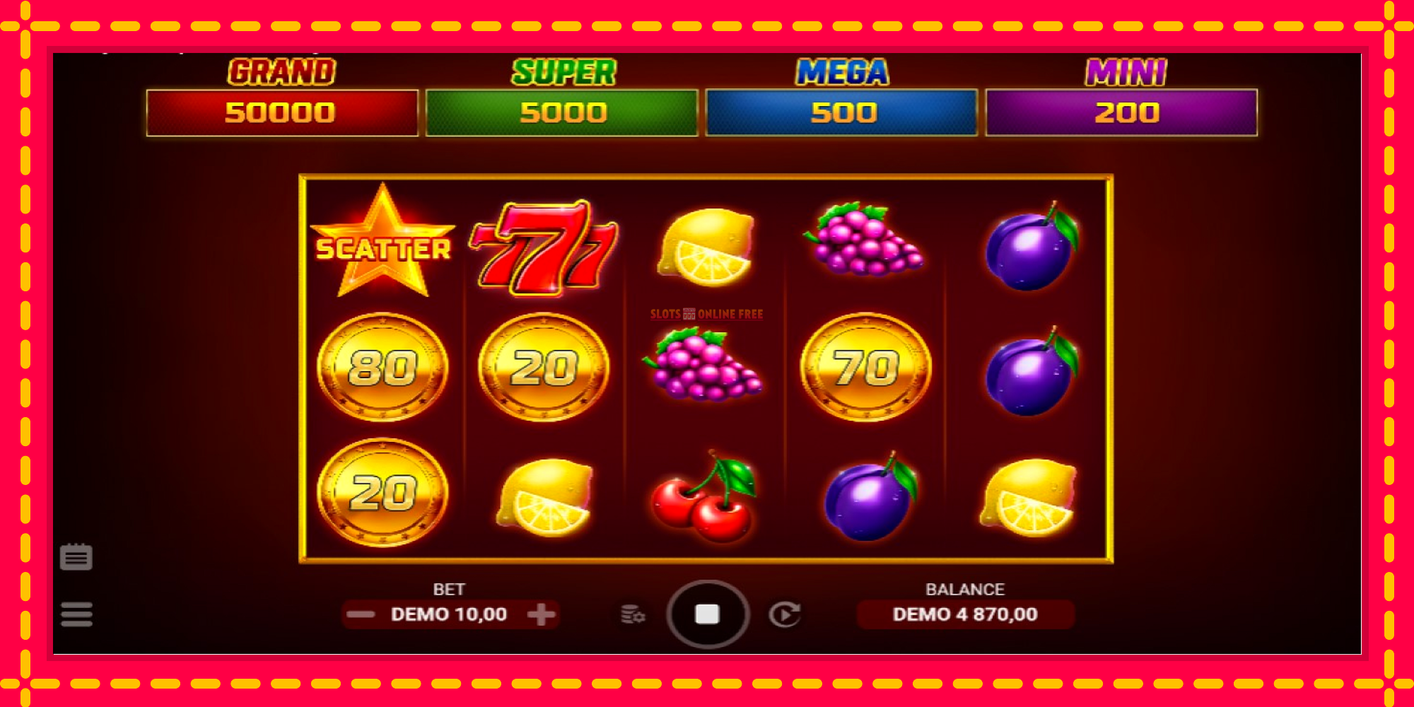 Lucky Fruit Spins Bonus Buy - spēļu automāts ar modernu grafiku