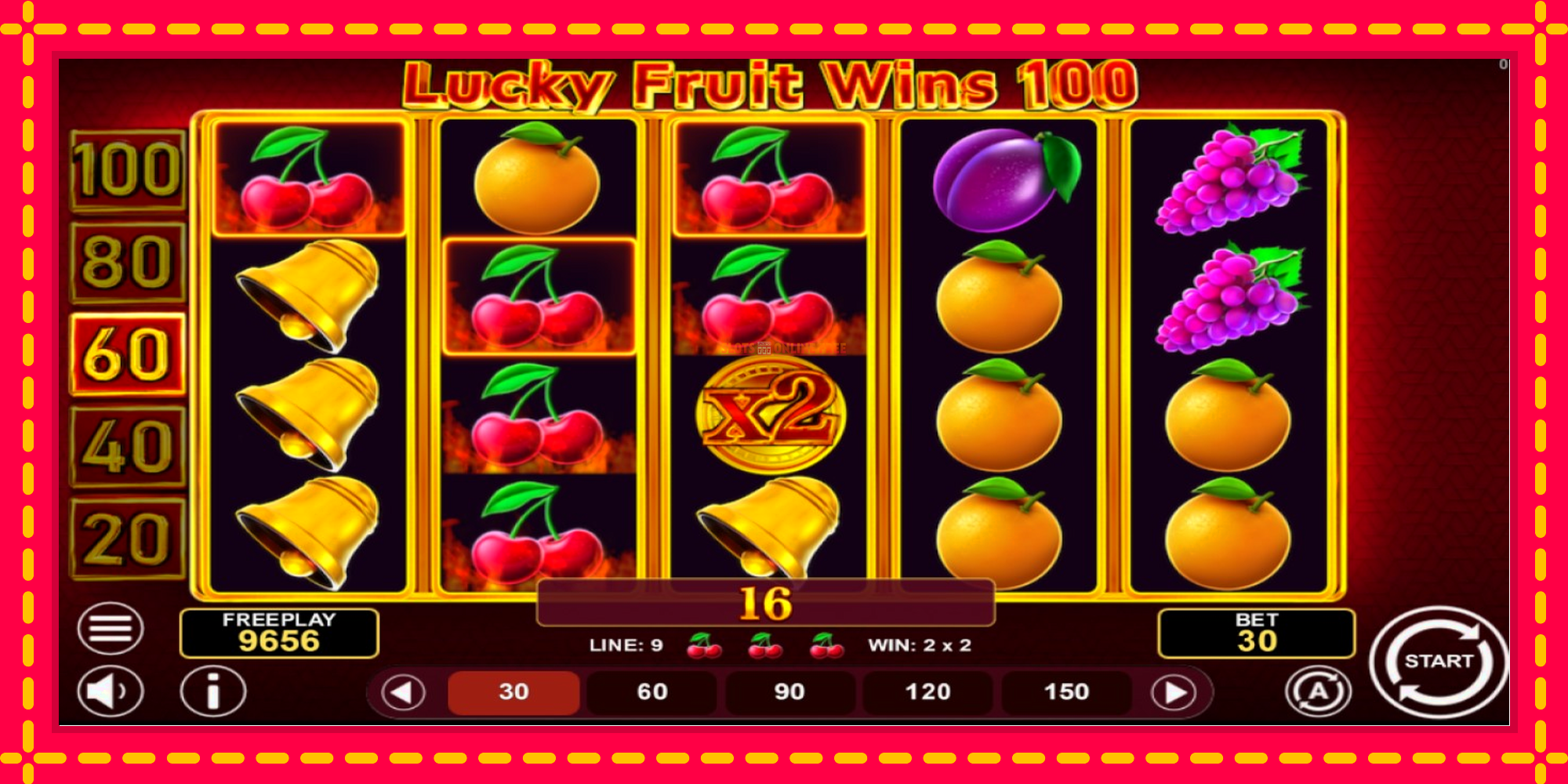 Lucky Fruit Wins 100 - spēļu automāts ar modernu grafiku