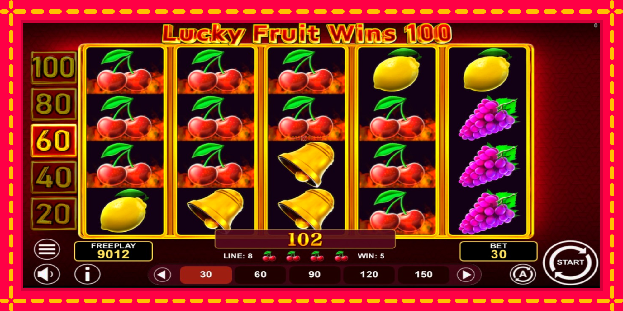 Lucky Fruit Wins 100 - spēļu automāts ar modernu grafiku