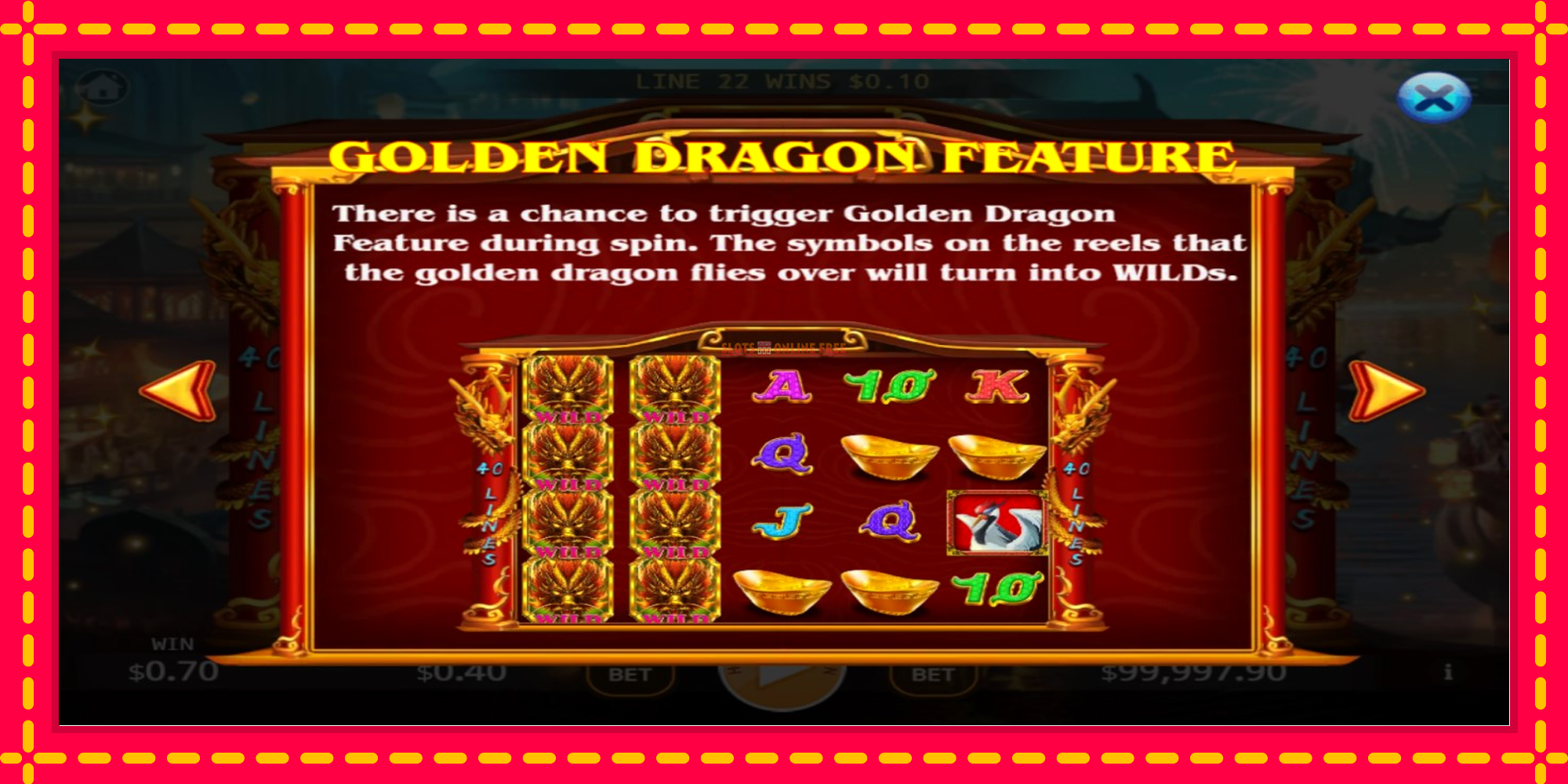 Lucky Golden Dragon Lock 2 Spin - spēļu automāts ar modernu grafiku