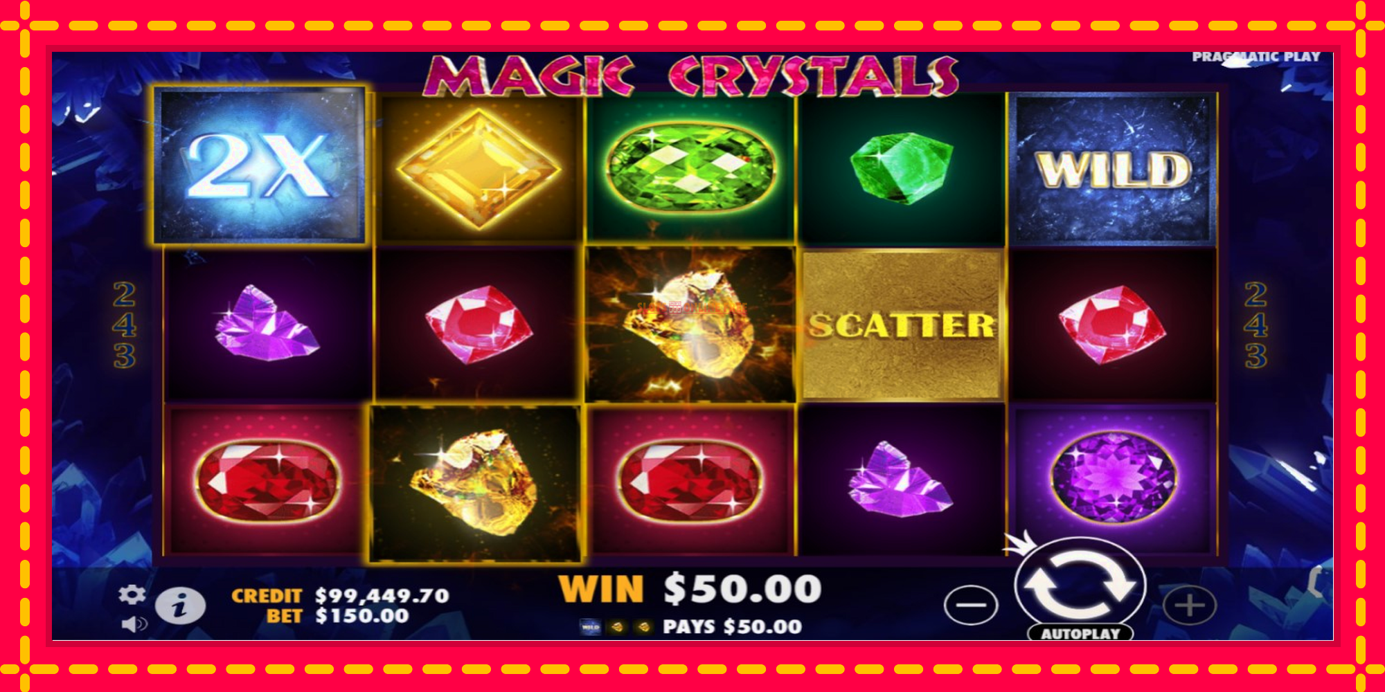 Magic Crystals - spēļu automāts ar modernu grafiku