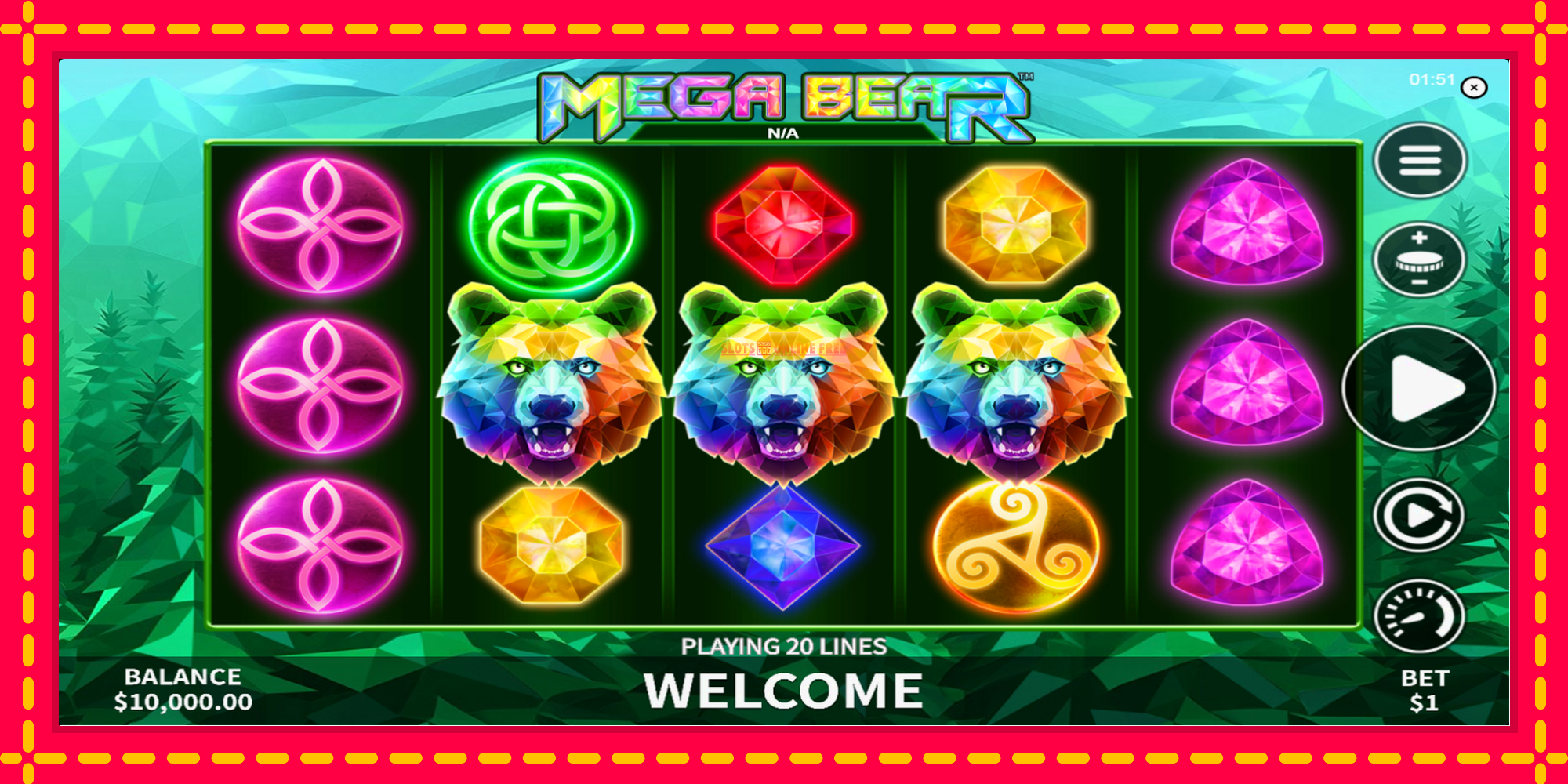 Mega Bear - spēļu automāts ar modernu grafiku