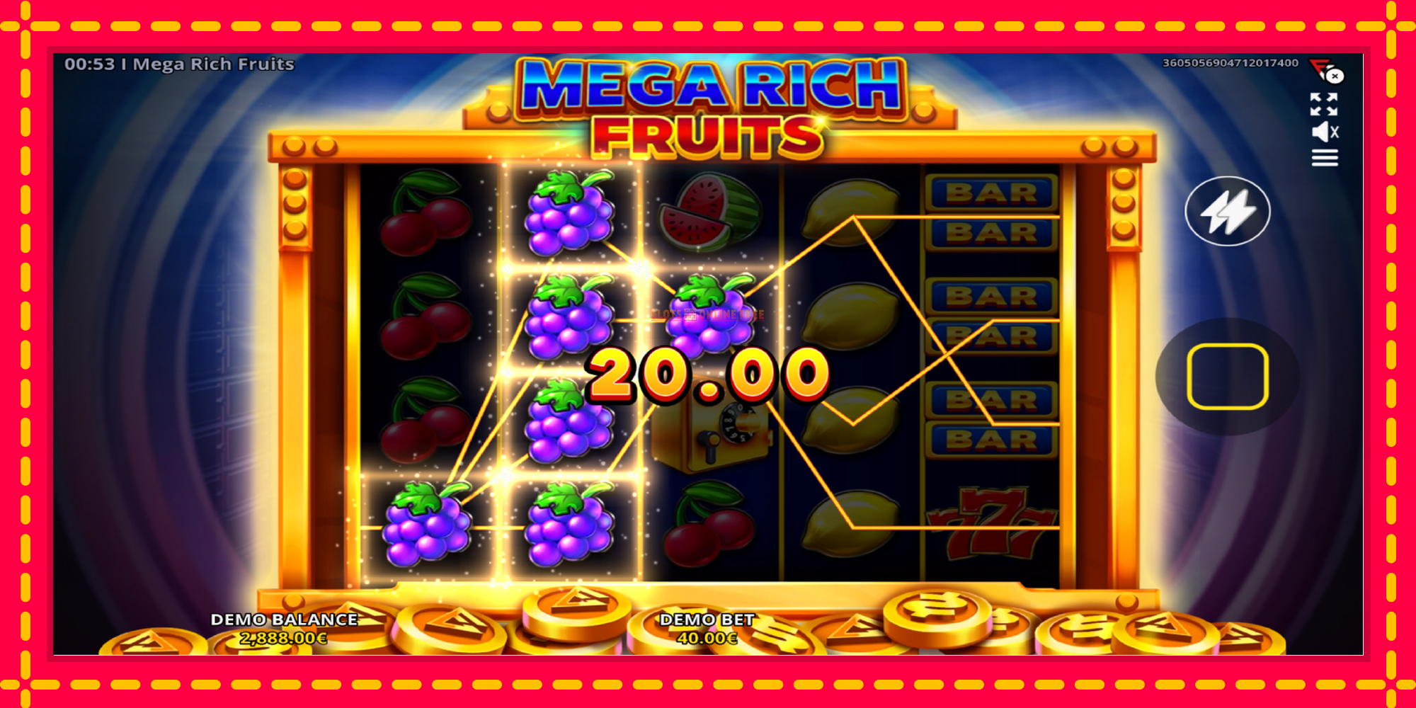 Mega Rich Fruits - spēļu automāts ar modernu grafiku