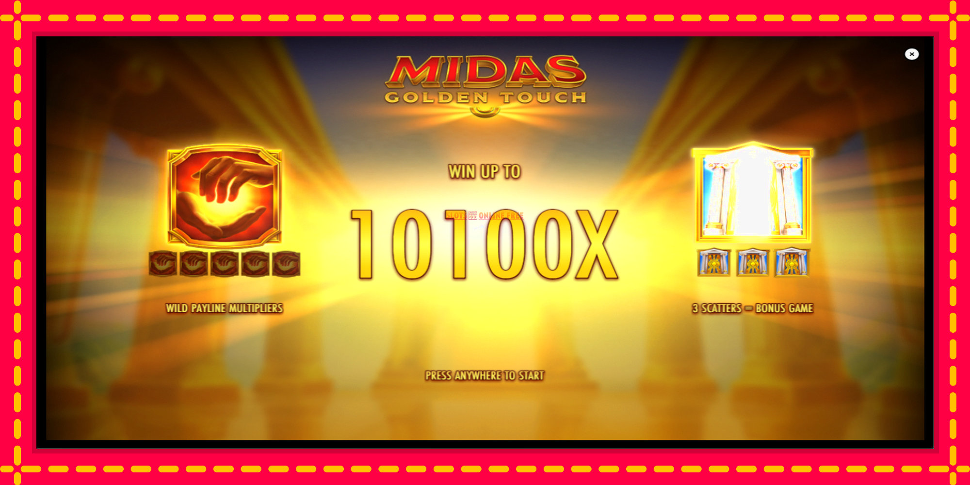 Midas Golden Touch - spēļu automāts ar modernu grafiku