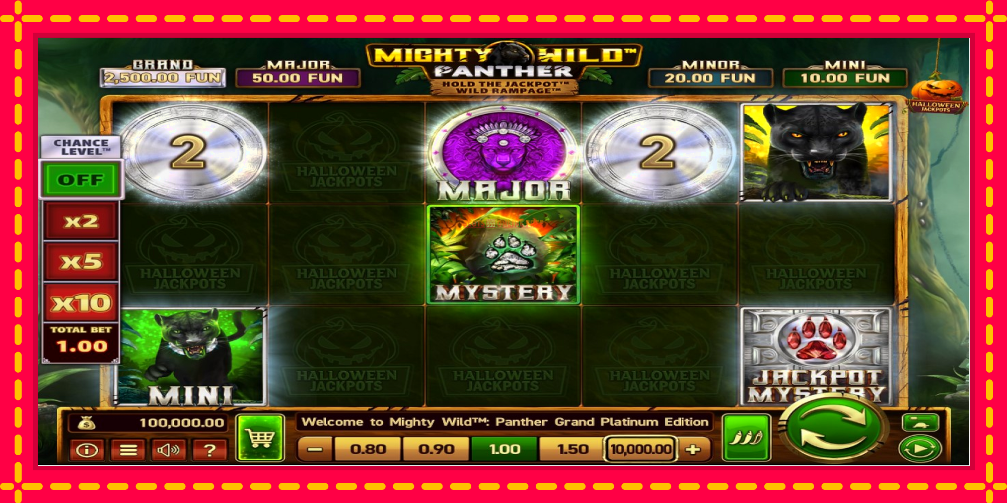 Mighty Wild: Panther Grand Platinum Edition Halloween Jackpots - spēļu automāts ar modernu grafiku