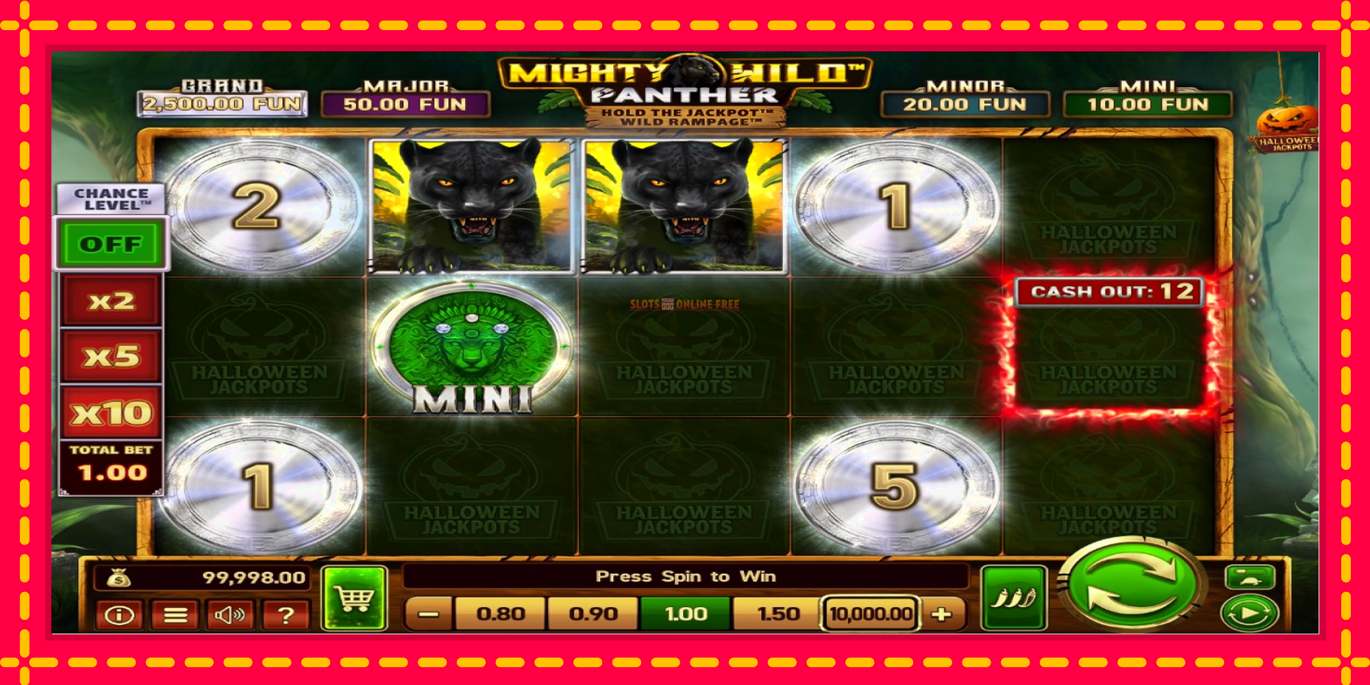 Mighty Wild: Panther Grand Platinum Edition Halloween Jackpots - spēļu automāts ar modernu grafiku