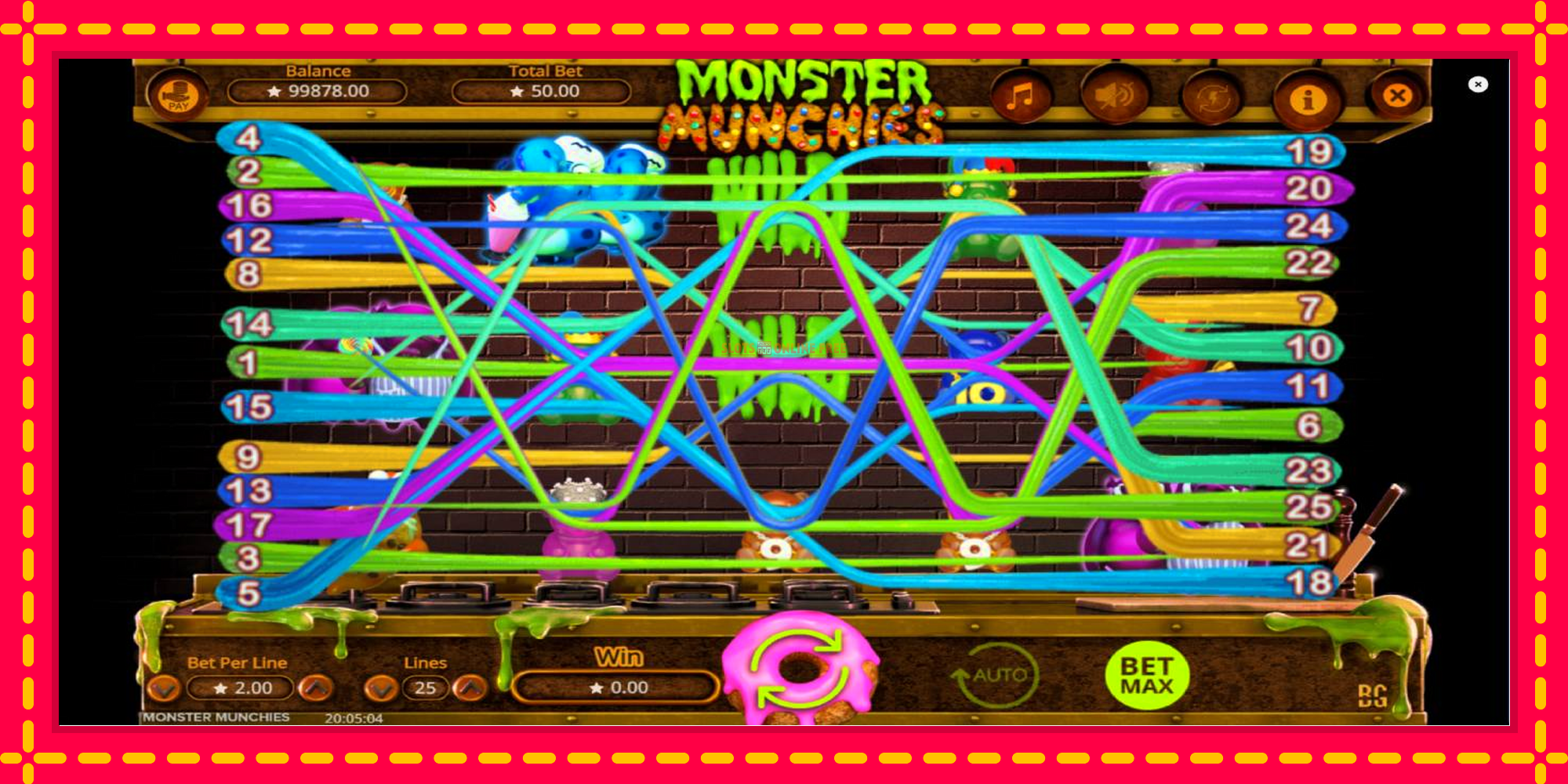 Monster Munchies - spēļu automāts ar modernu grafiku