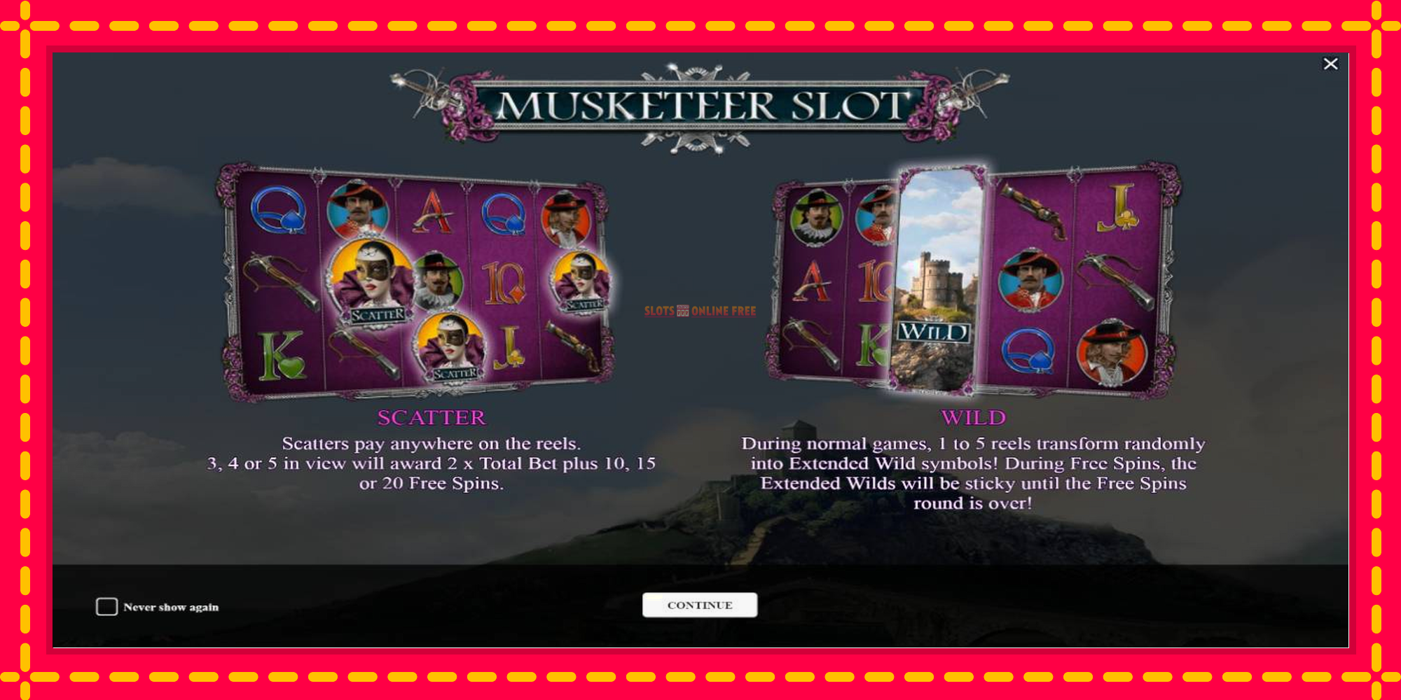 Musketeer Slot - spēļu automāts ar modernu grafiku