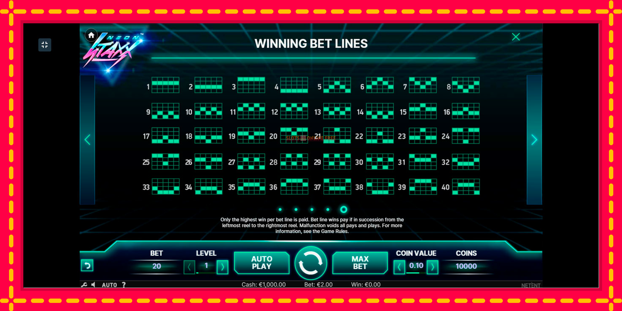 Neon Staxx - spēļu automāts ar modernu grafiku
