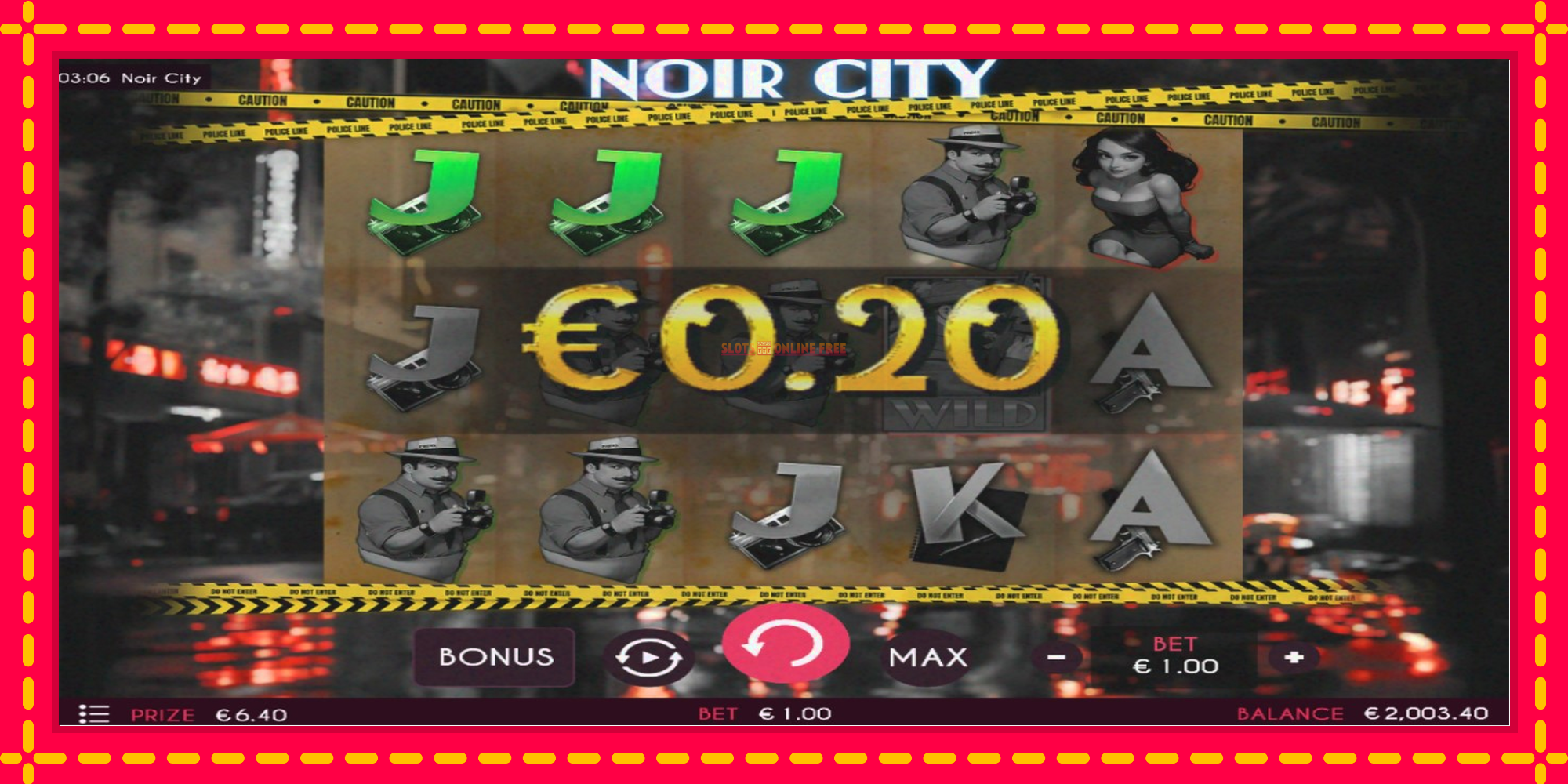 Noir City - spēļu automāts ar modernu grafiku