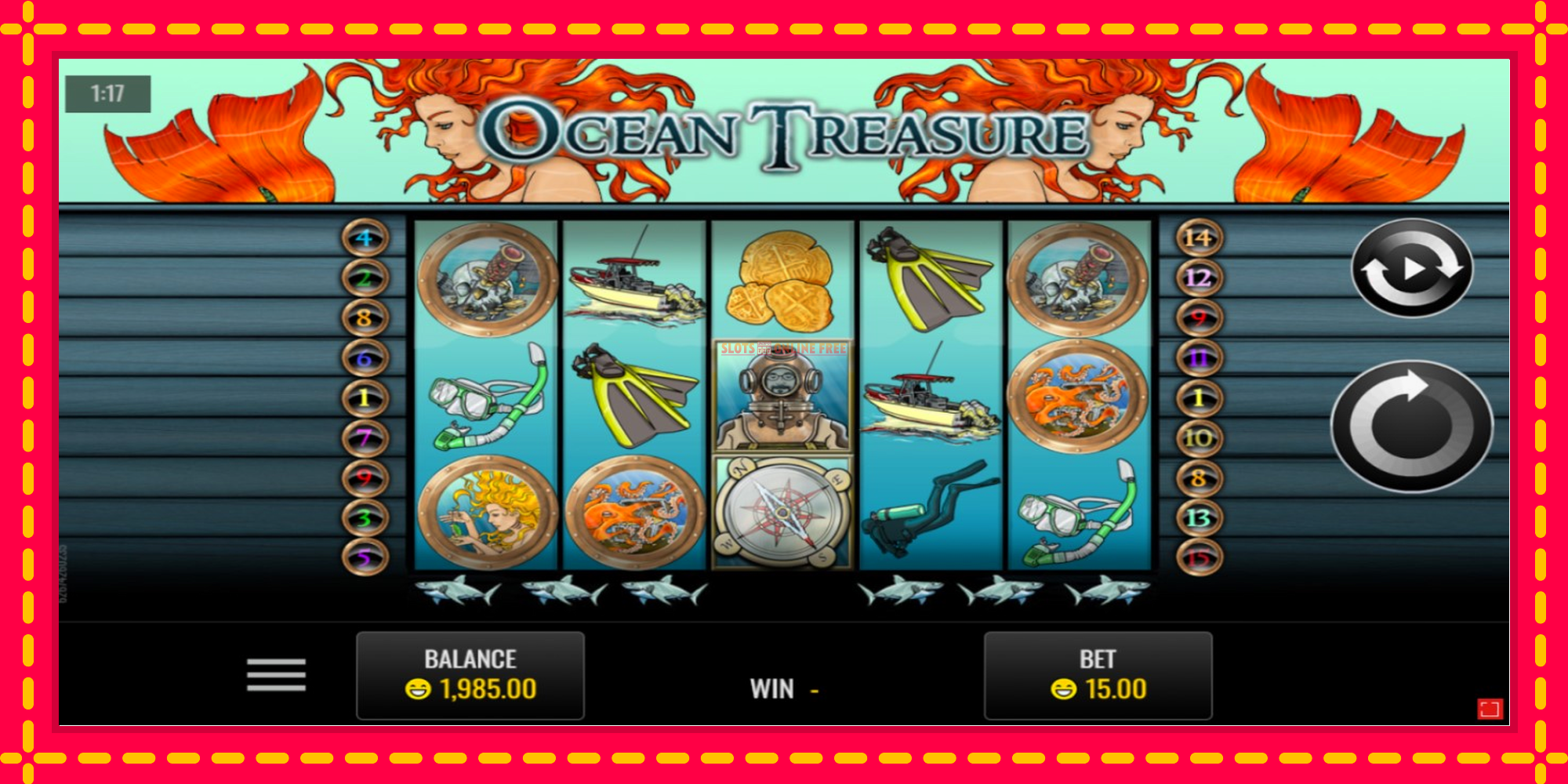 Ocean Treasure - spēļu automāts ar modernu grafiku