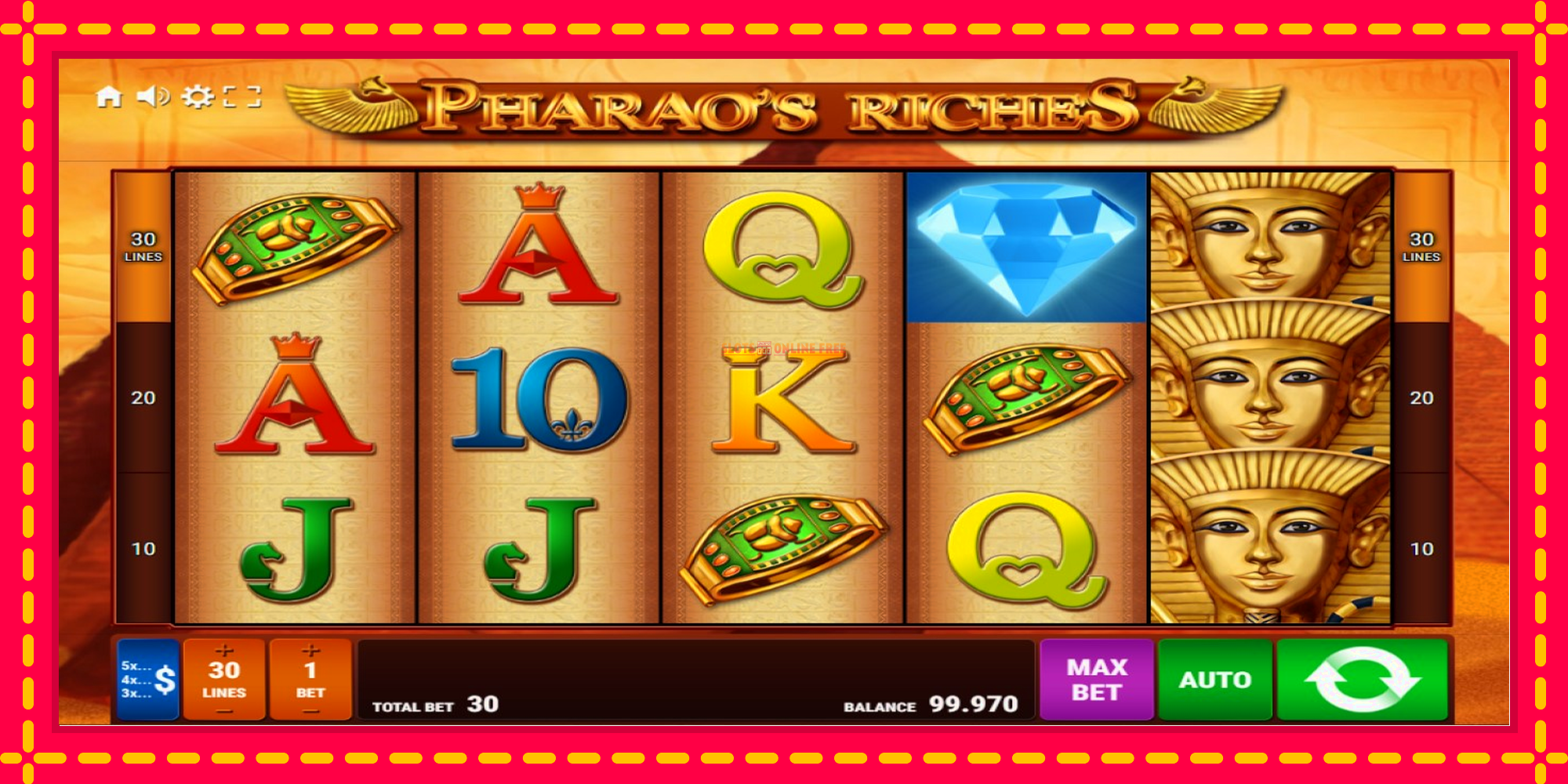 Pharaos Riches - spēļu automāts ar modernu grafiku