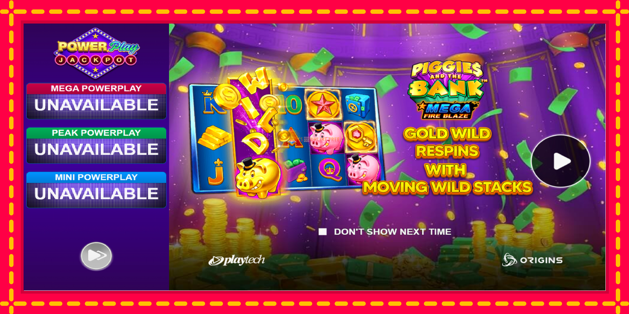 Piggies and the Bank PowerPlay Jackpot - spēļu automāts ar modernu grafiku