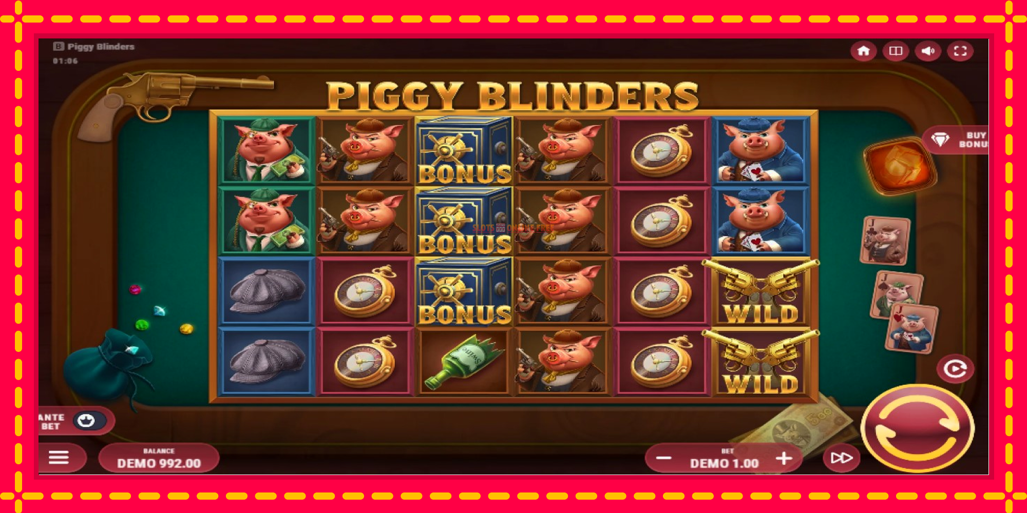 Piggy Blinders - spēļu automāts ar modernu grafiku