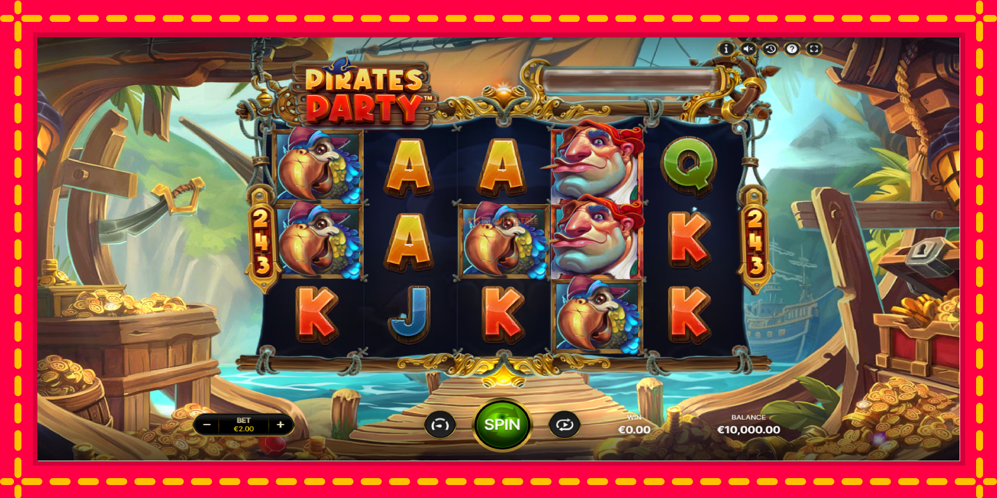 Pirates Party - spēļu automāts ar modernu grafiku