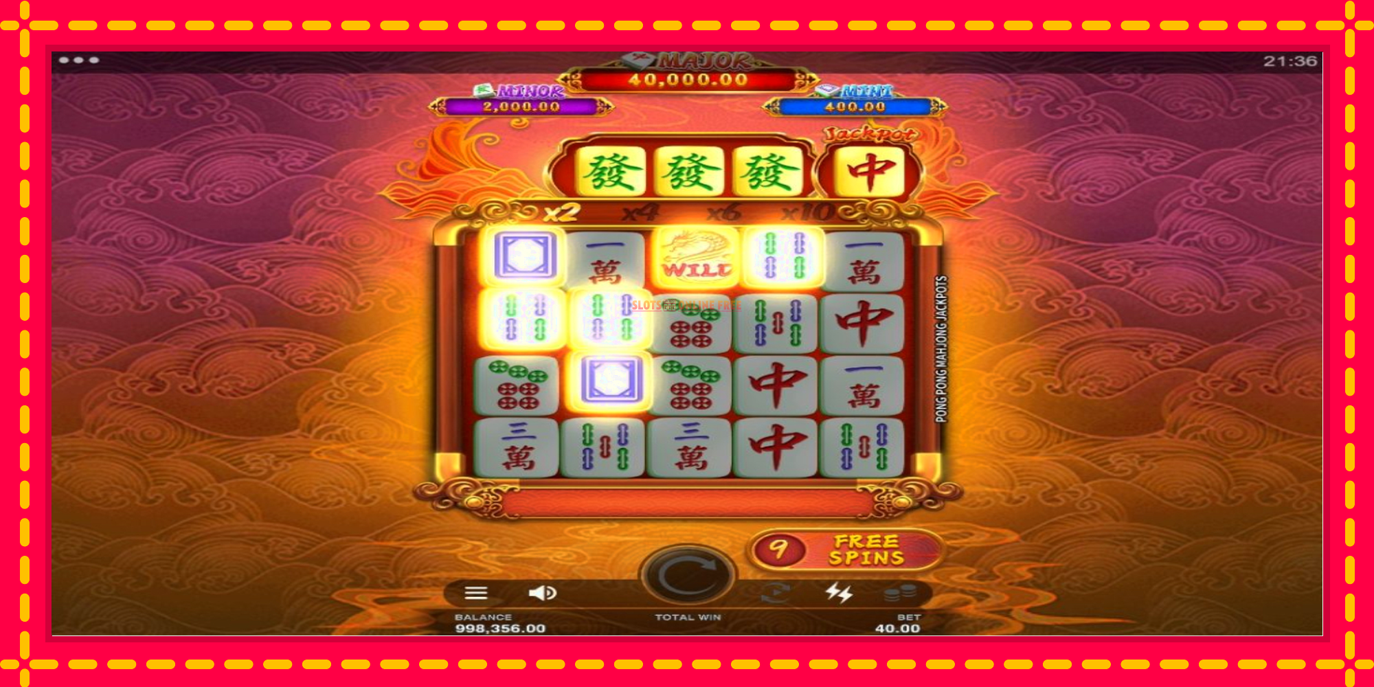 Pong Pong Mahjong Jackpots - spēļu automāts ar modernu grafiku