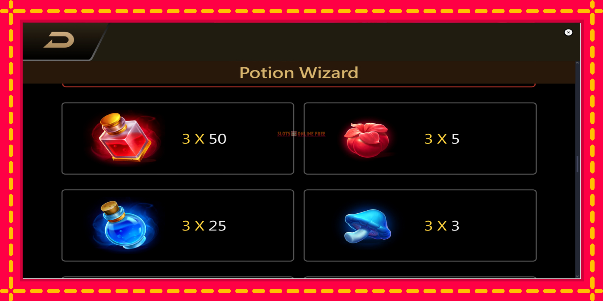 Potion Wizard - spēļu automāts ar modernu grafiku