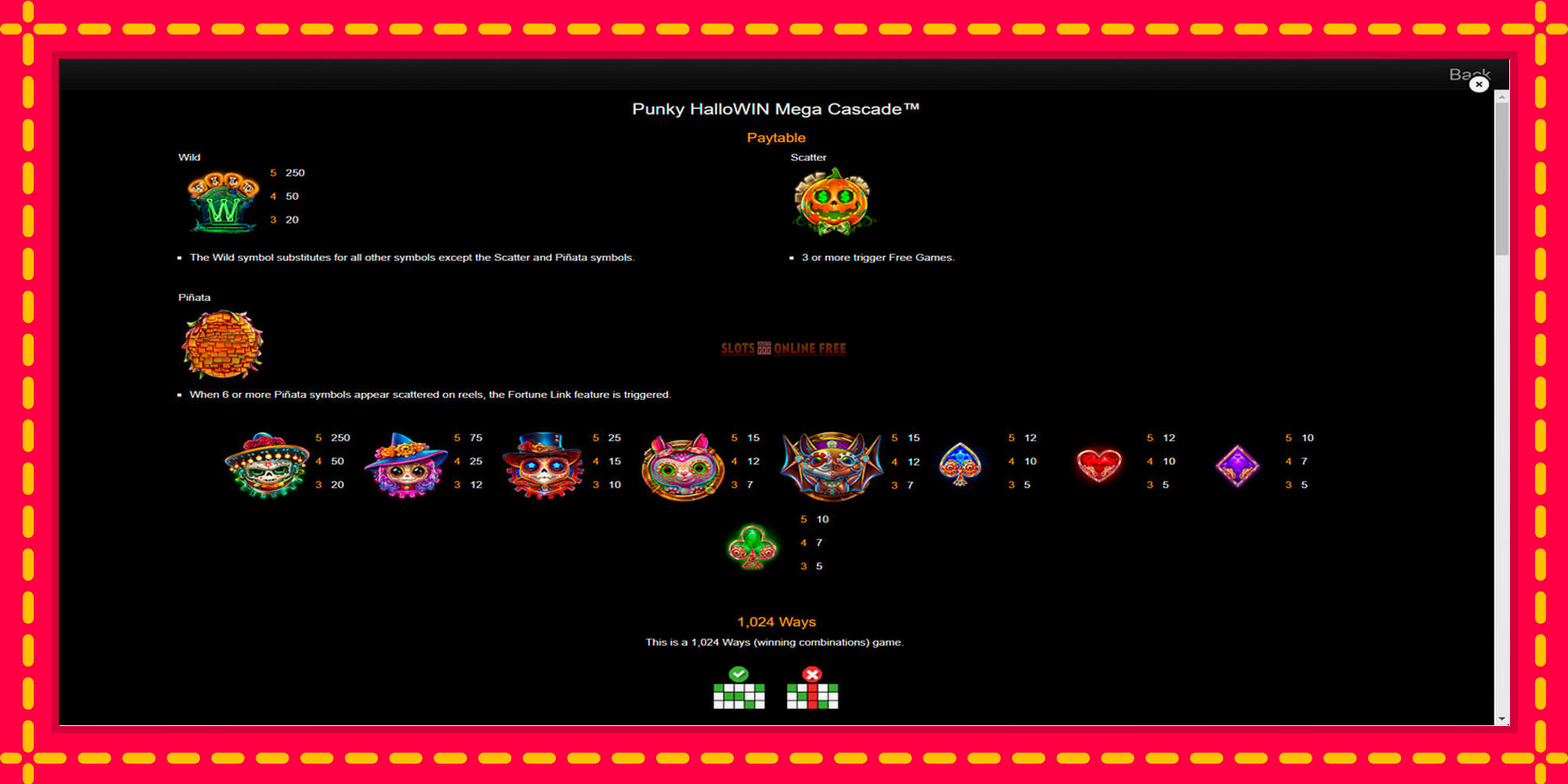 Punky HalloWin Mega Cascade - spēļu automāts ar modernu grafiku