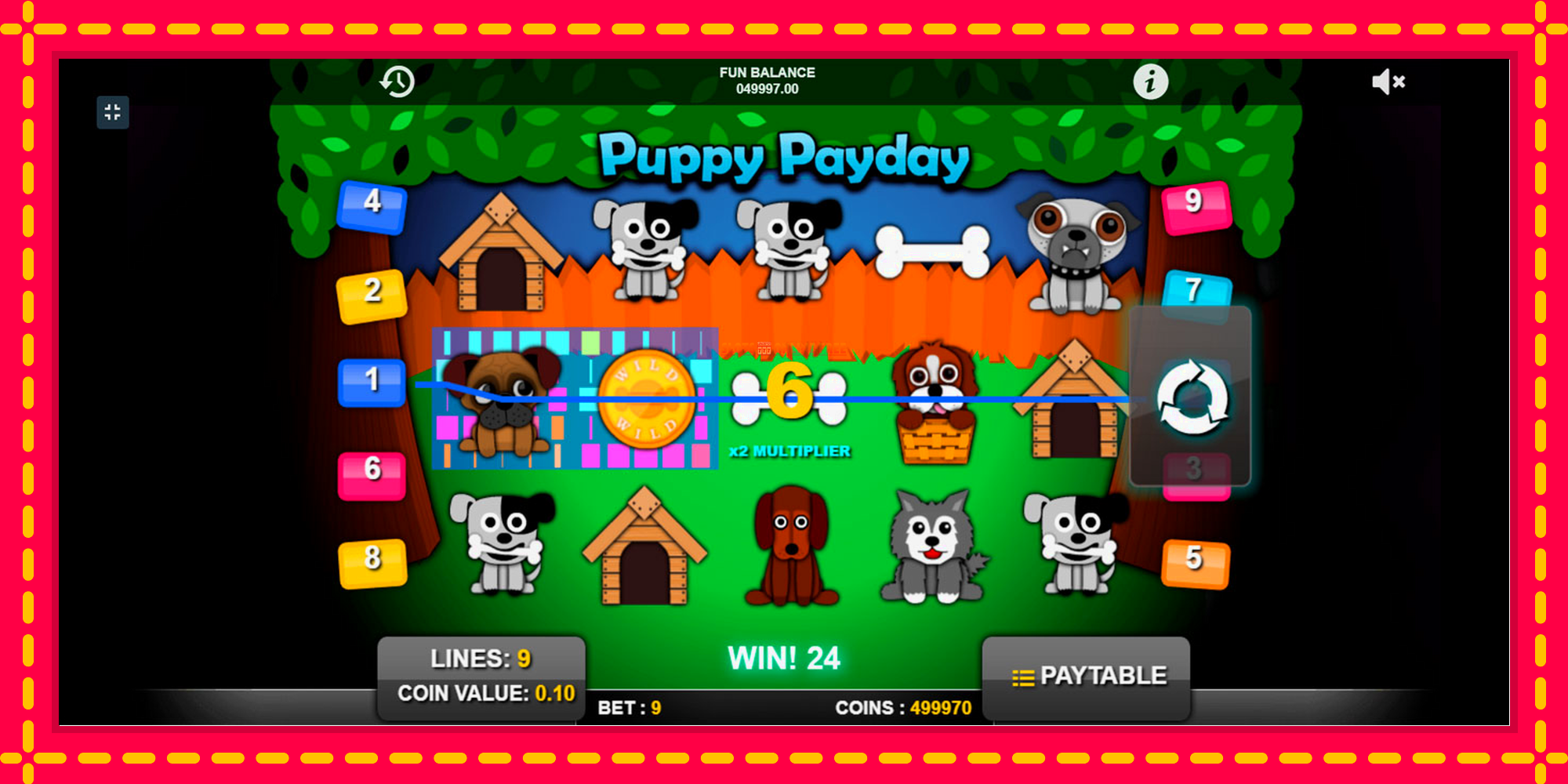 Puppy Payday - spēļu automāts ar modernu grafiku