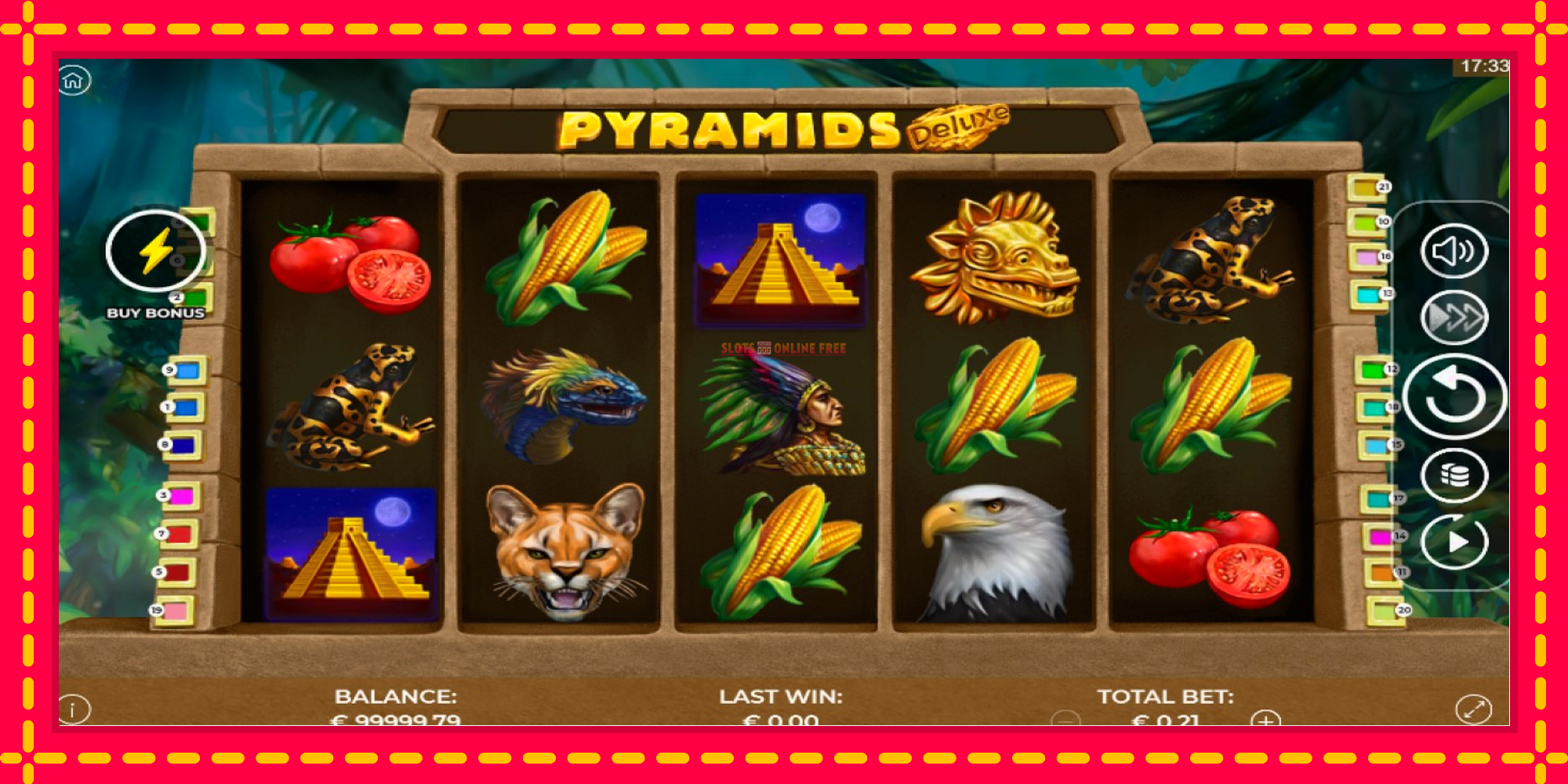 Pyramids Deluxe - spēļu automāts ar modernu grafiku