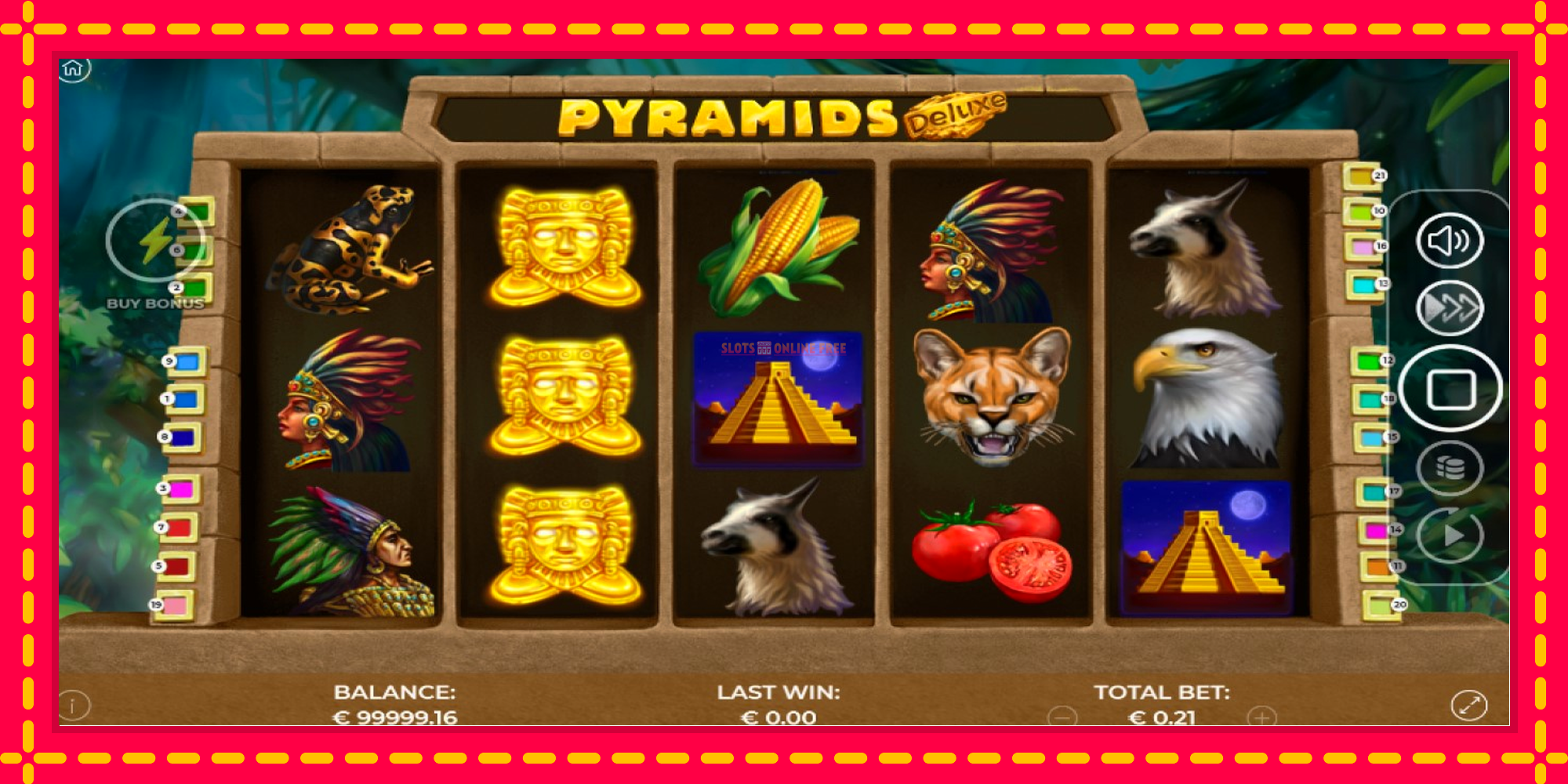 Pyramids Deluxe - spēļu automāts ar modernu grafiku