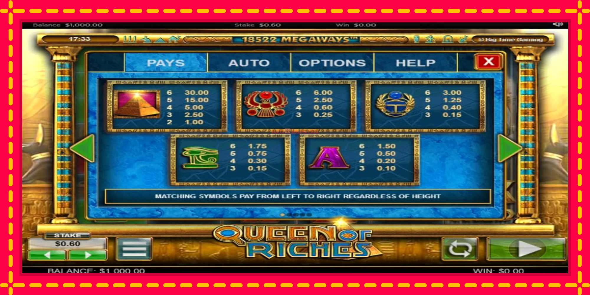 Queen of Riches - spēļu automāts ar modernu grafiku