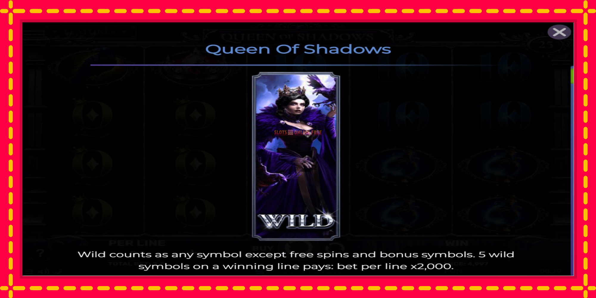 Queen of Shadows - spēļu automāts ar modernu grafiku