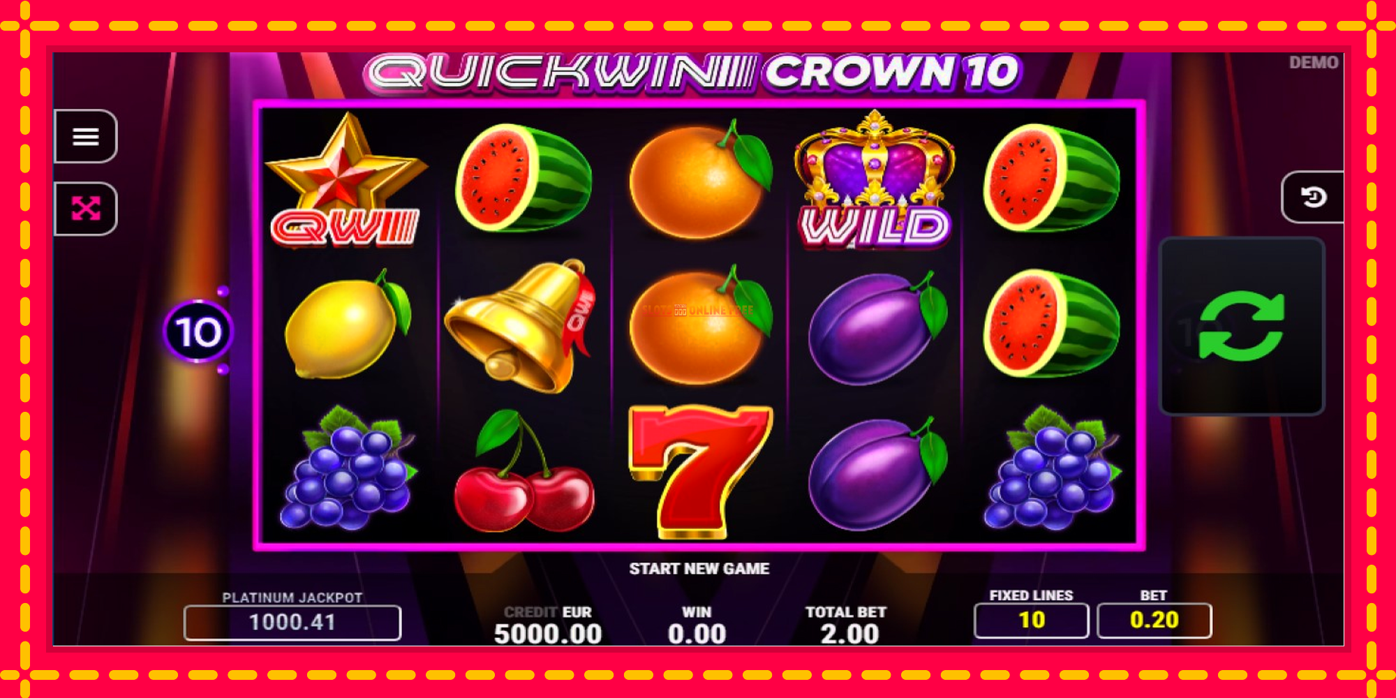 Quick Win Crown 10 - spēļu automāts ar modernu grafiku