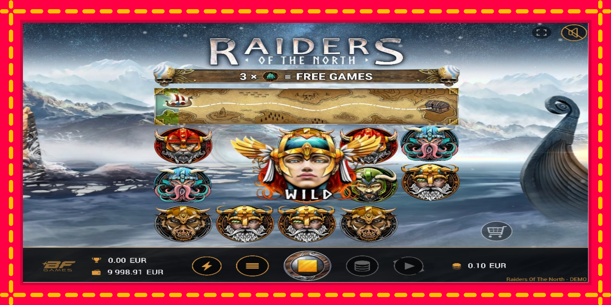 Raiders of the North - spēļu automāts ar modernu grafiku