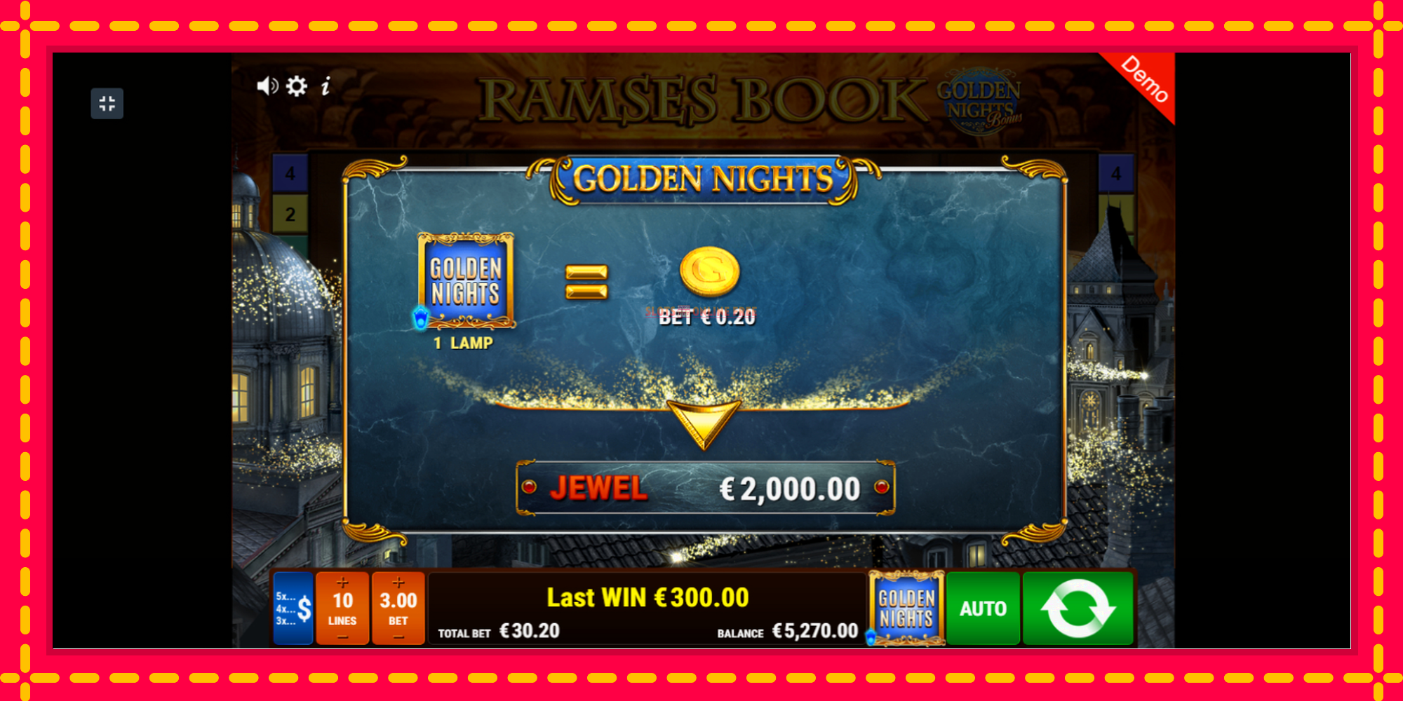 Ramses Book Golden Nights - spēļu automāts ar modernu grafiku