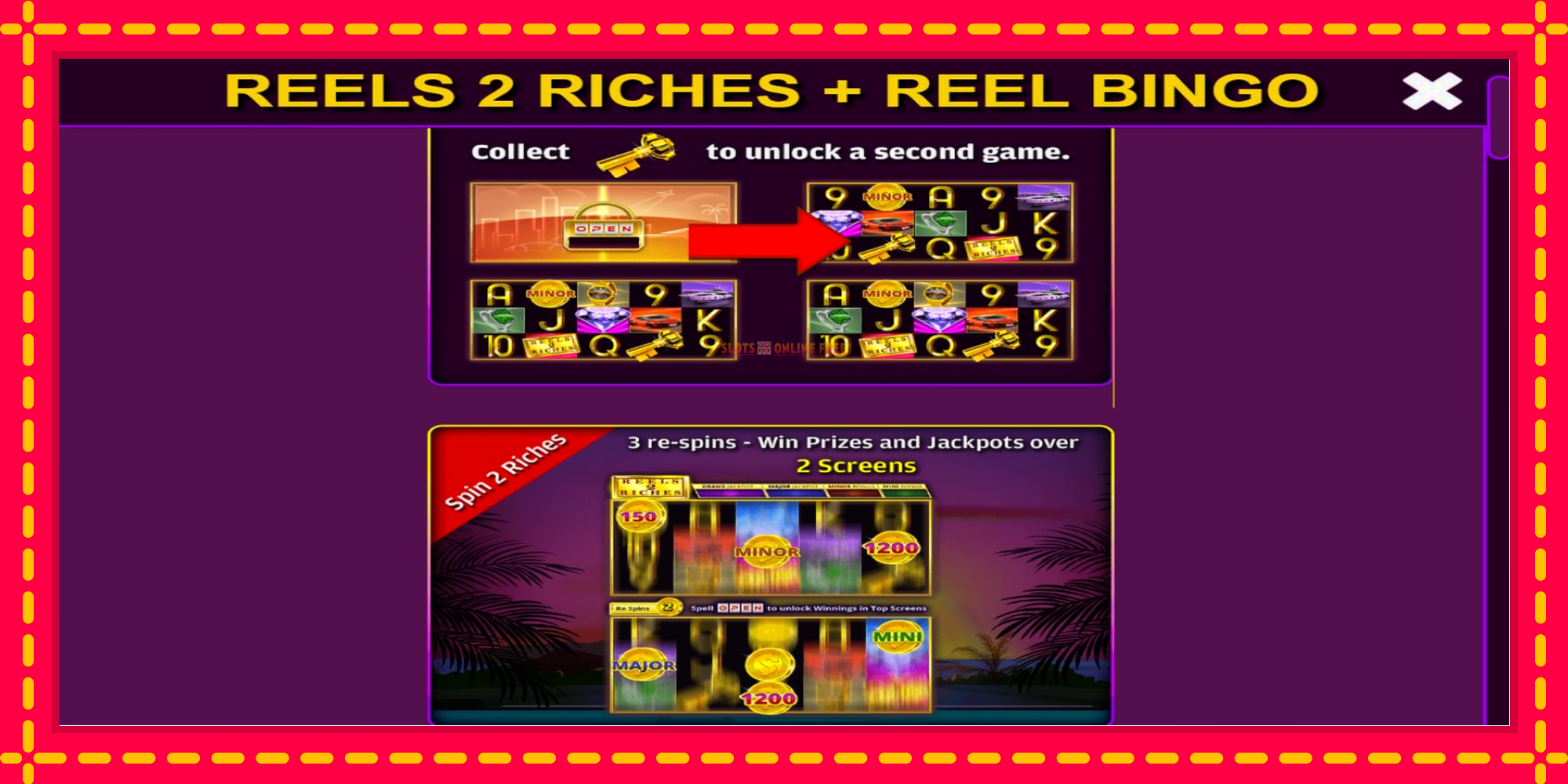 Reels 2 Riches with Reel Bingo - spēļu automāts ar modernu grafiku