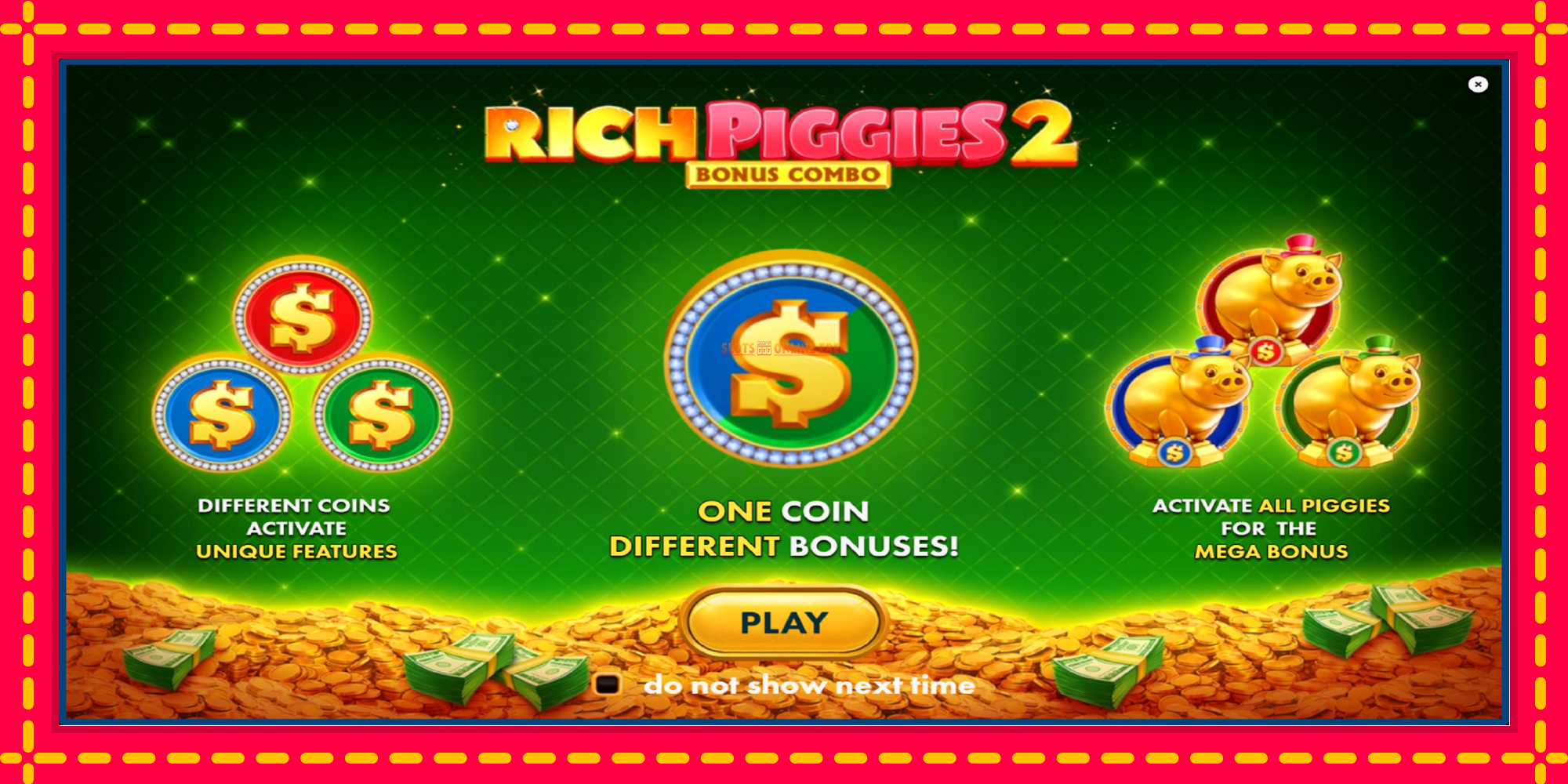 Rich Piggies 2: Bonus Combo - spēļu automāts ar modernu grafiku