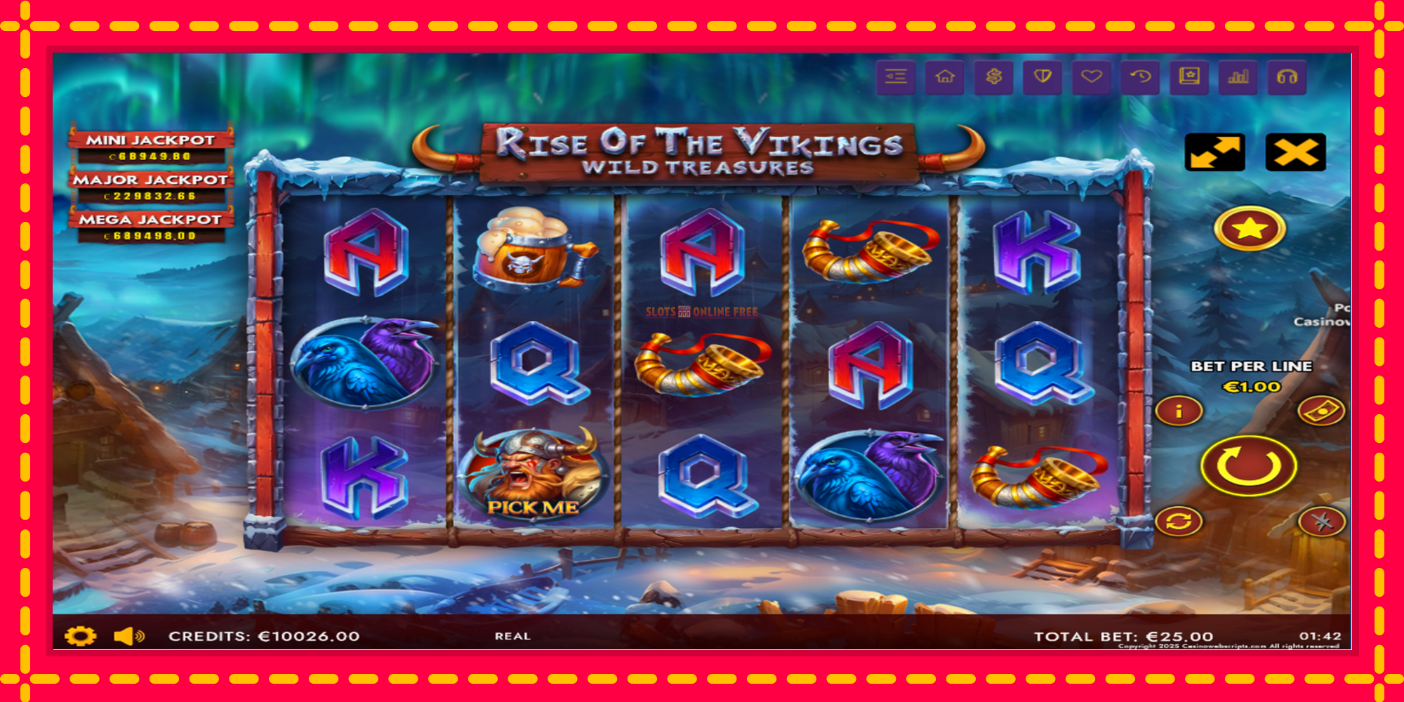 Rise of The Vikings - Wild Treasures - spēļu automāts ar modernu grafiku