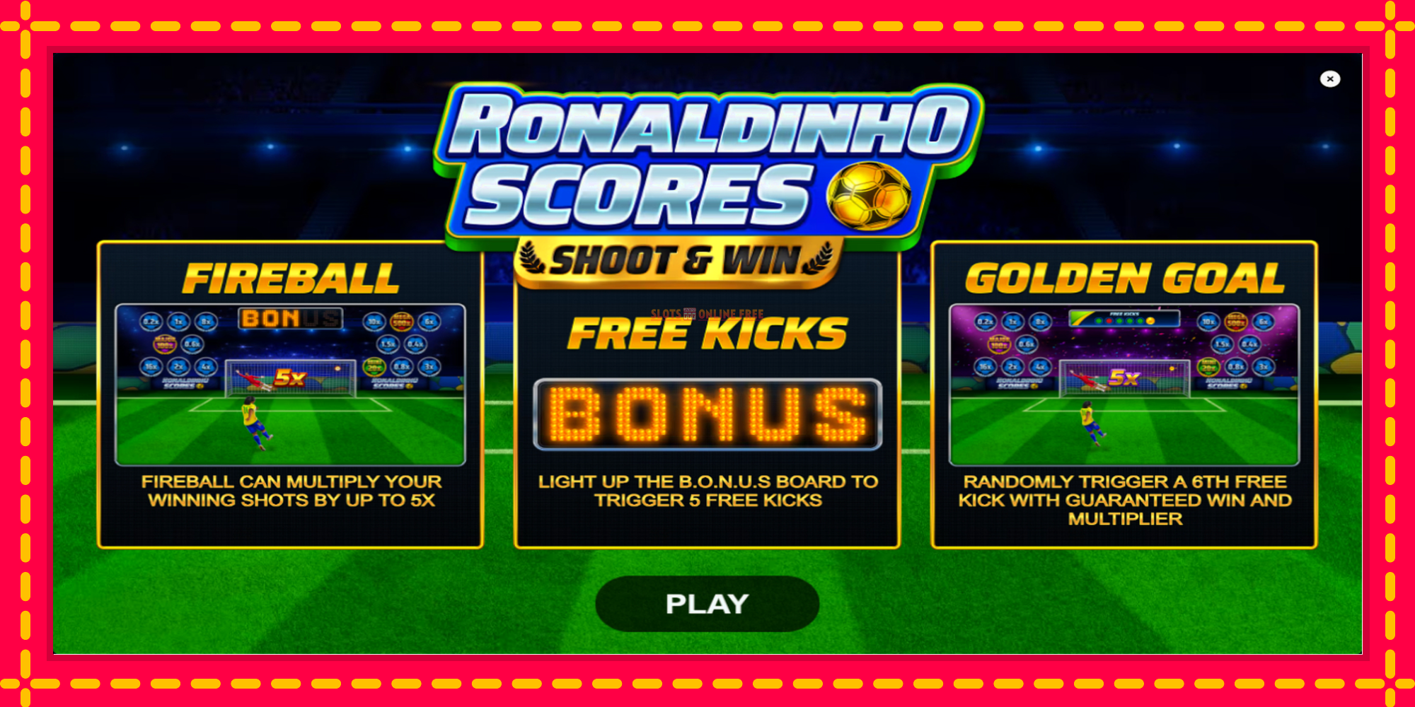 Ronaldinho Scores Shoot & Win - spēļu automāts ar modernu grafiku