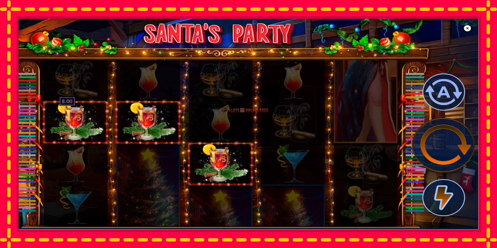 Santas Party - spēļu automāts ar modernu grafiku