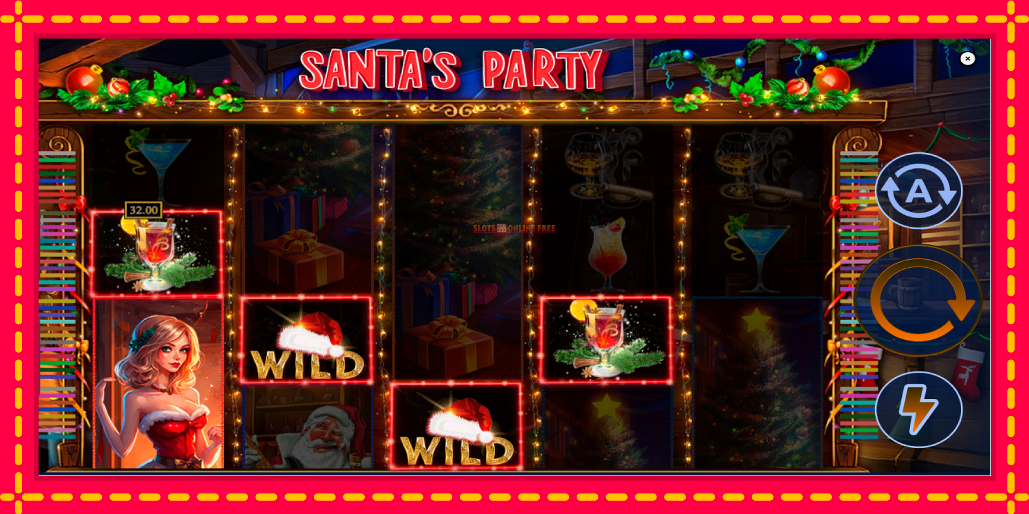 Santas Party - spēļu automāts ar modernu grafiku