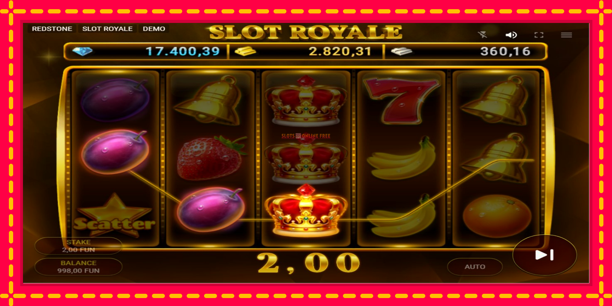 Slot Royale - spēļu automāts ar modernu grafiku