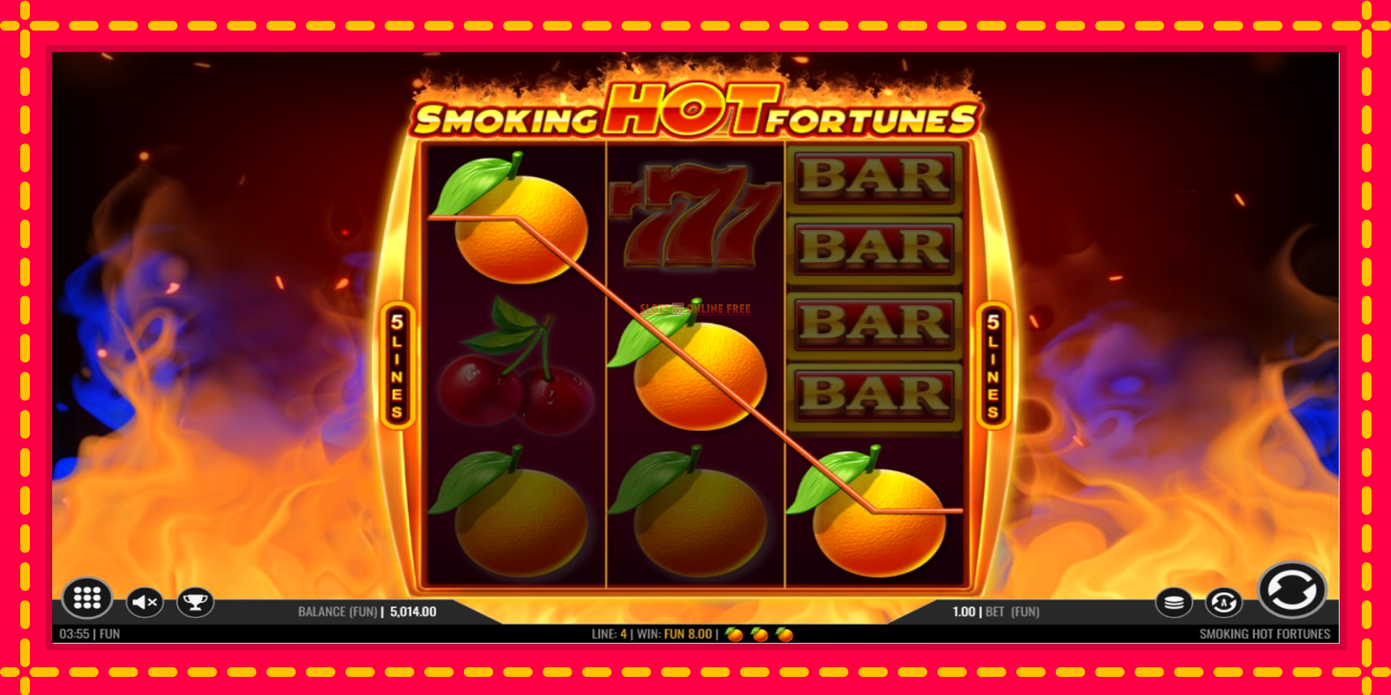 Smoking Hot Fortunes - spēļu automāts ar modernu grafiku