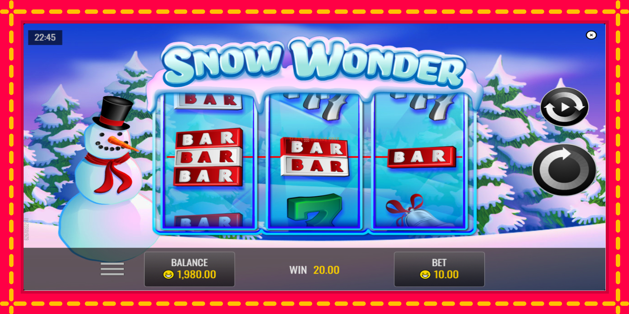 Snow Wonder - spēļu automāts ar modernu grafiku