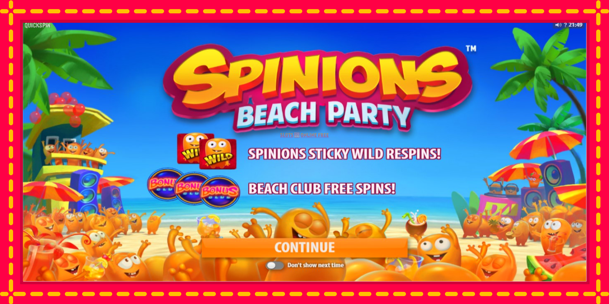 Spinions Beach Party - spēļu automāts ar modernu grafiku