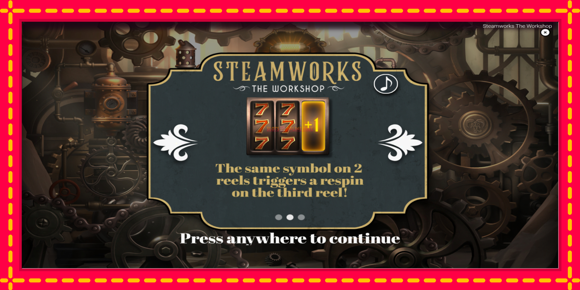 Steamworks - The Workshop - spēļu automāts ar modernu grafiku