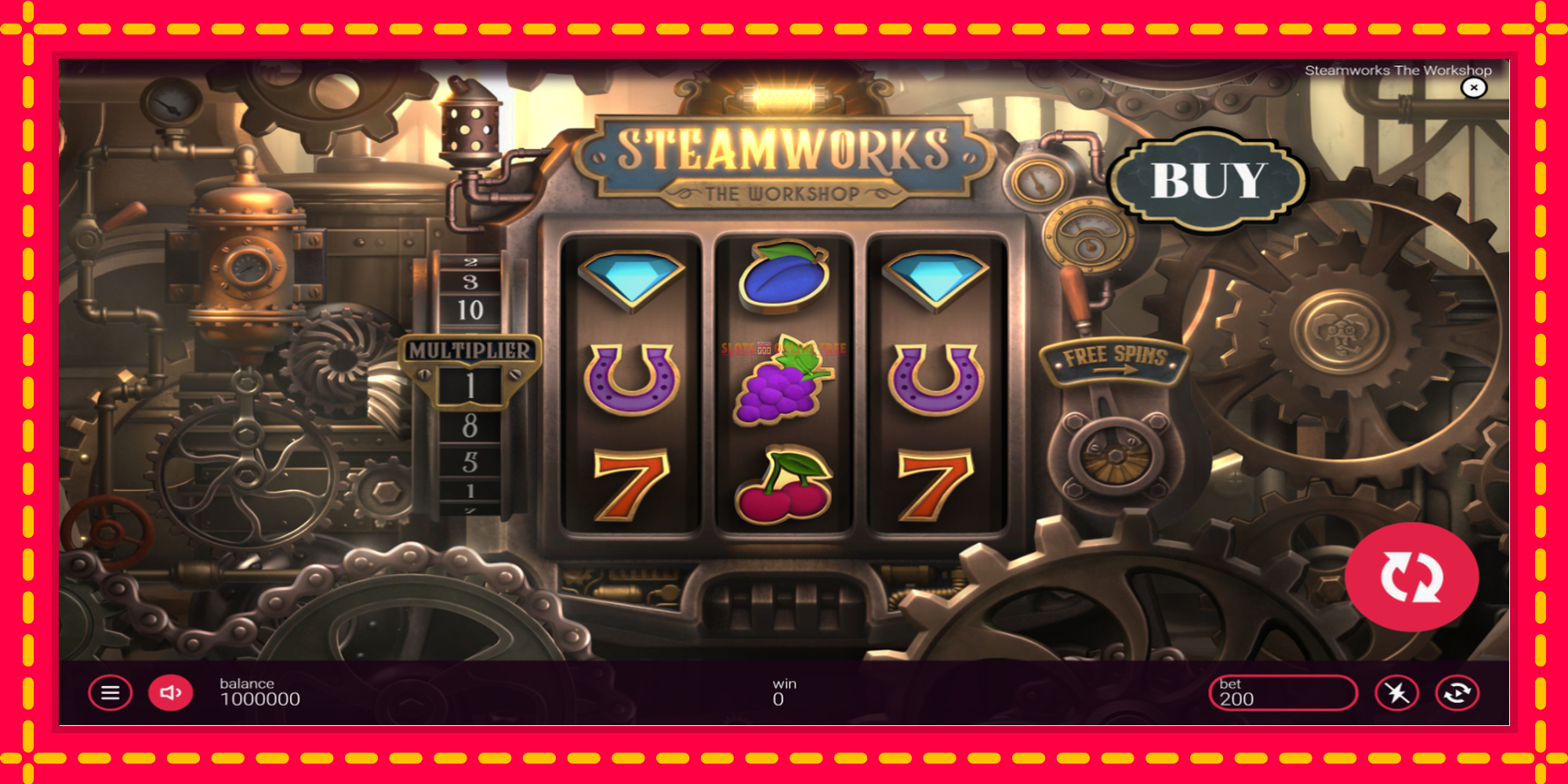 Steamworks - The Workshop - spēļu automāts ar modernu grafiku