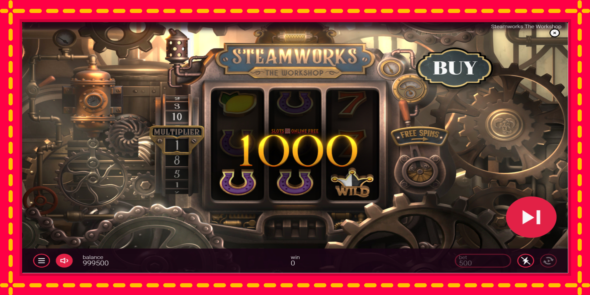 Steamworks - The Workshop - spēļu automāts ar modernu grafiku