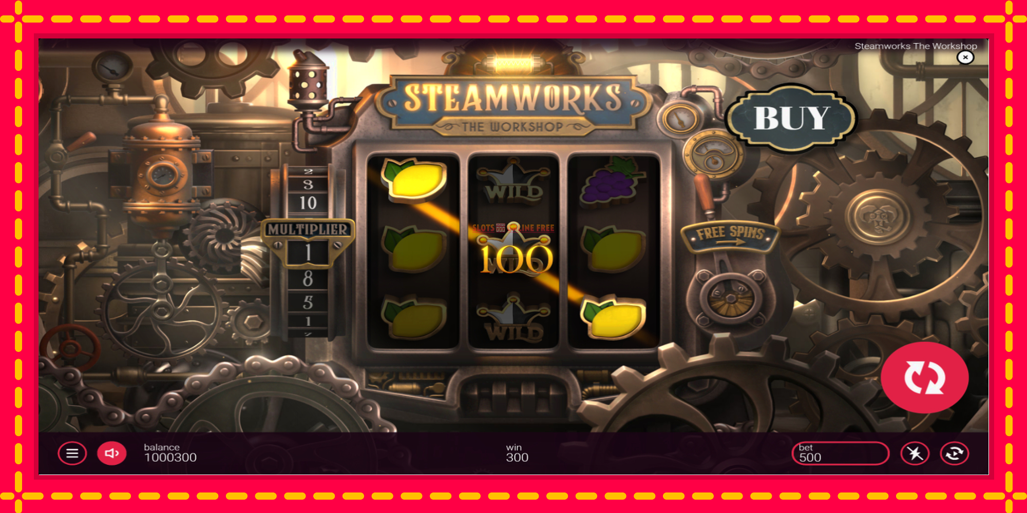 Steamworks - The Workshop - spēļu automāts ar modernu grafiku