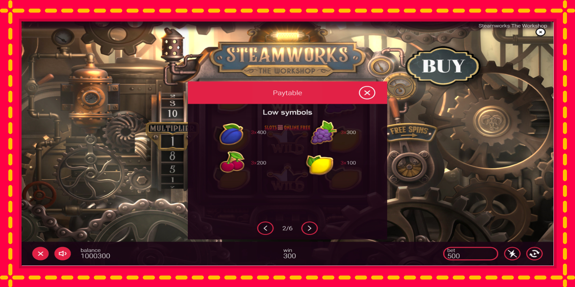 Steamworks - The Workshop - spēļu automāts ar modernu grafiku