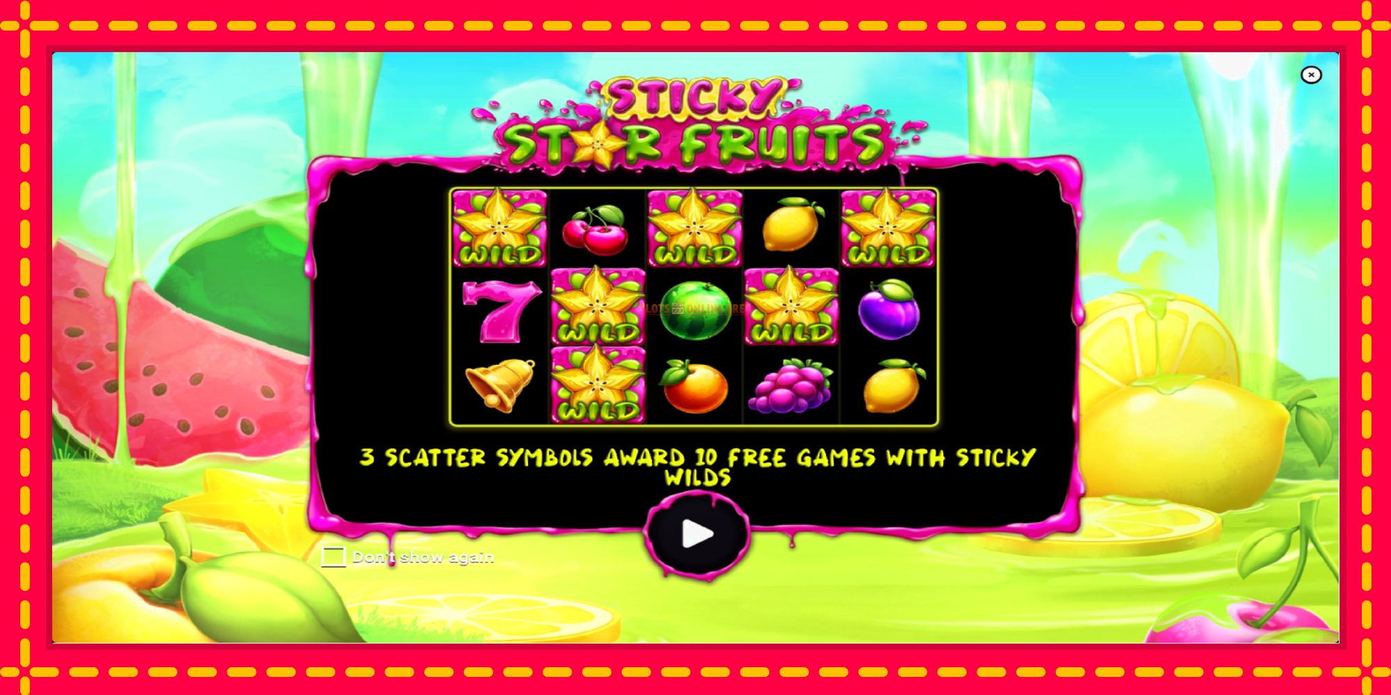 Sticky Star Fruits - spēļu automāts ar modernu grafiku