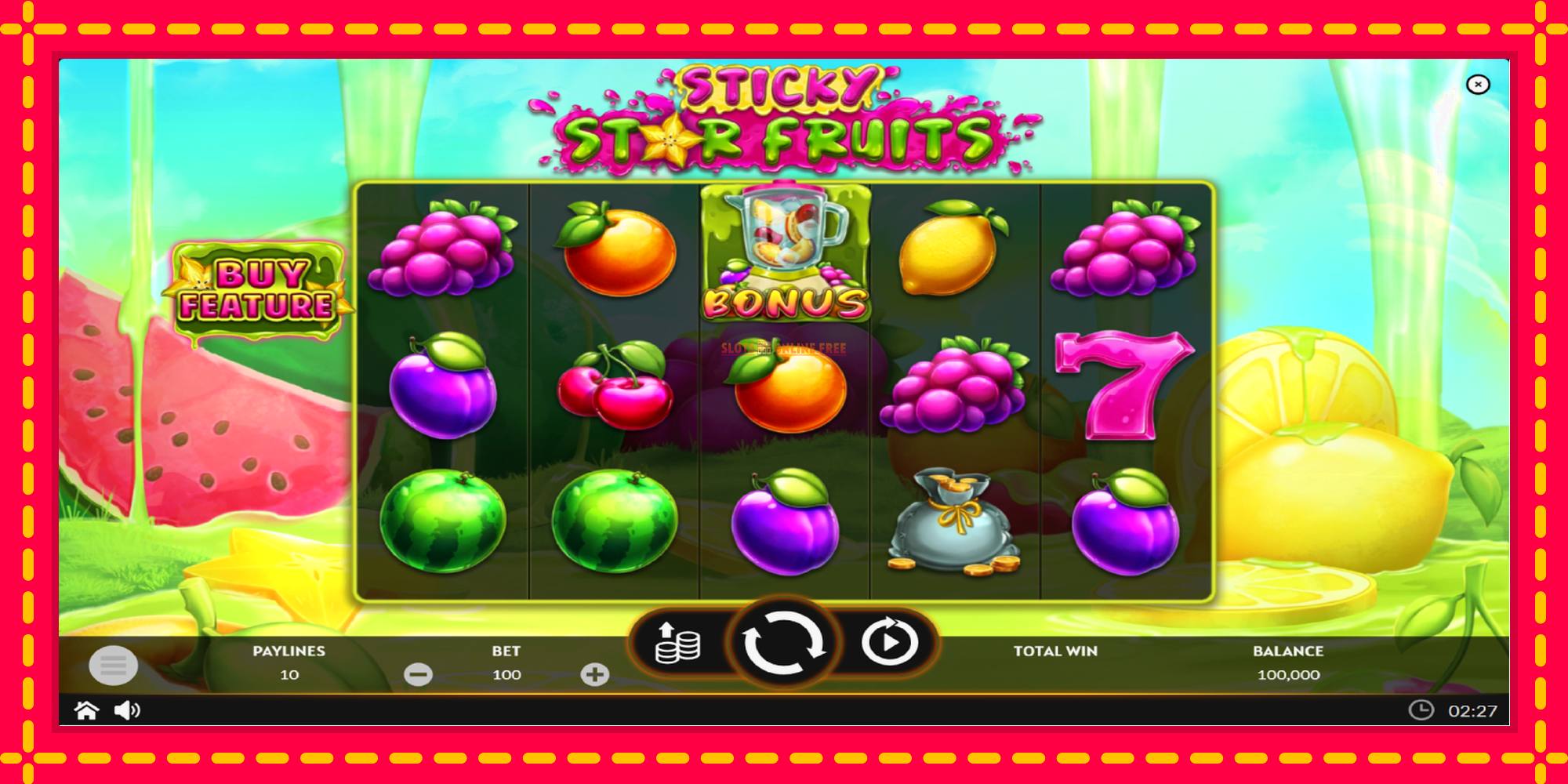 Sticky Star Fruits - spēļu automāts ar modernu grafiku